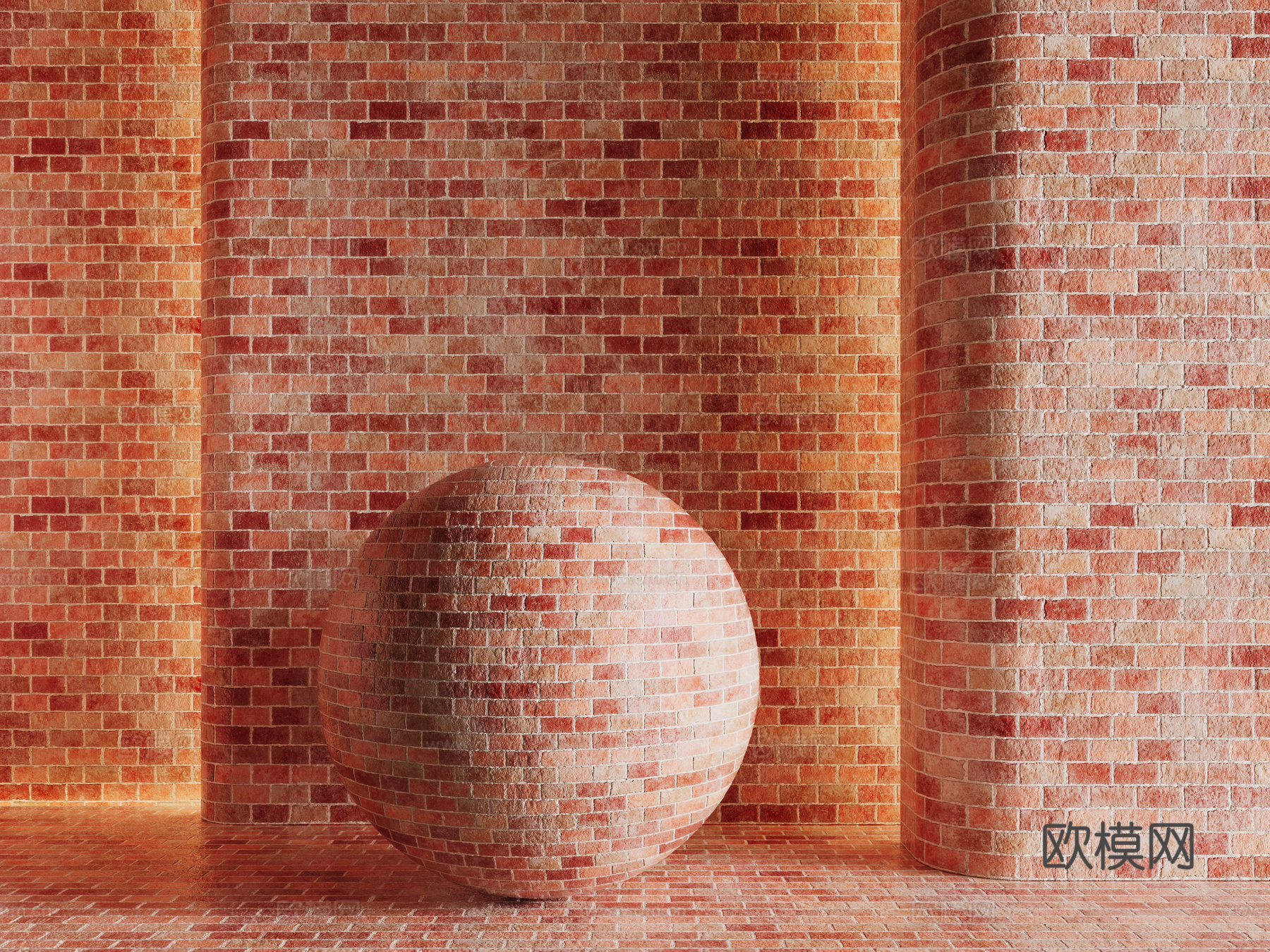 现代砖墙 红色砖墙 仿古砖墙 文化砖墙 工业砖墙su模型