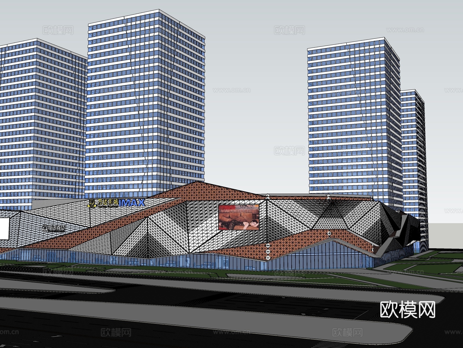 建筑及户外商业建筑商业综合体su模型