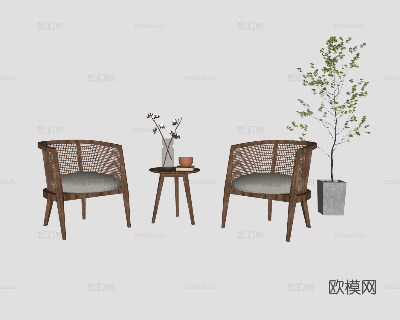 休闲单椅su模型