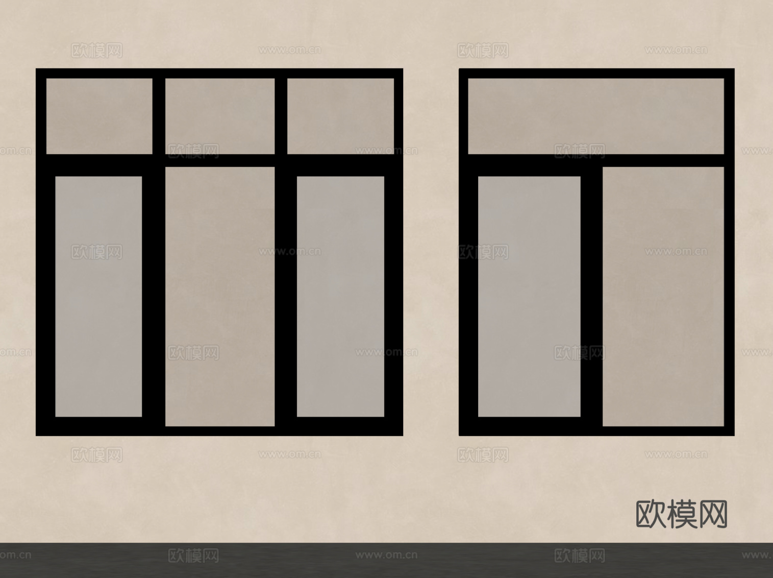现代窗户su模型