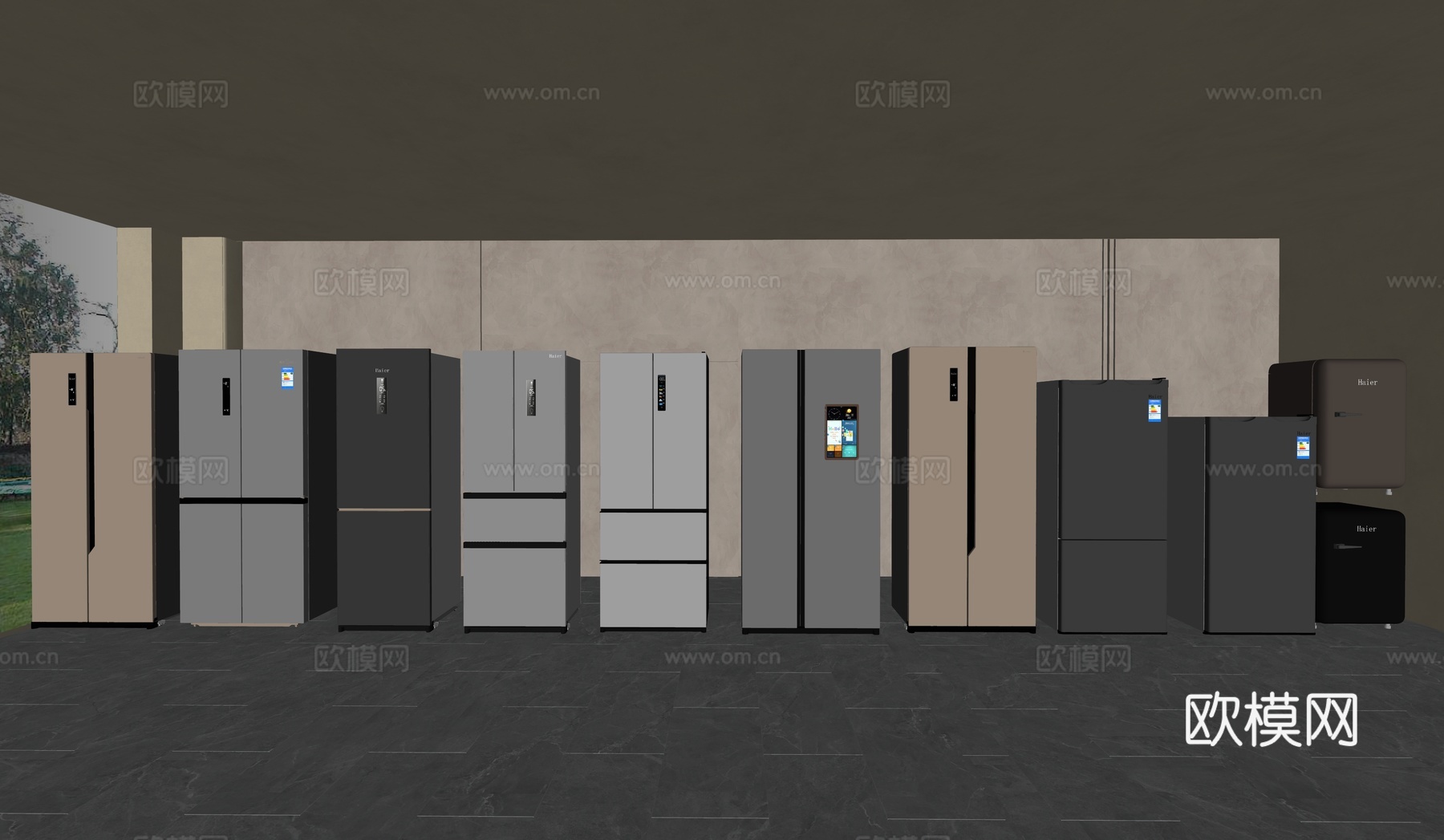 单门冰箱  双门冰箱su模型