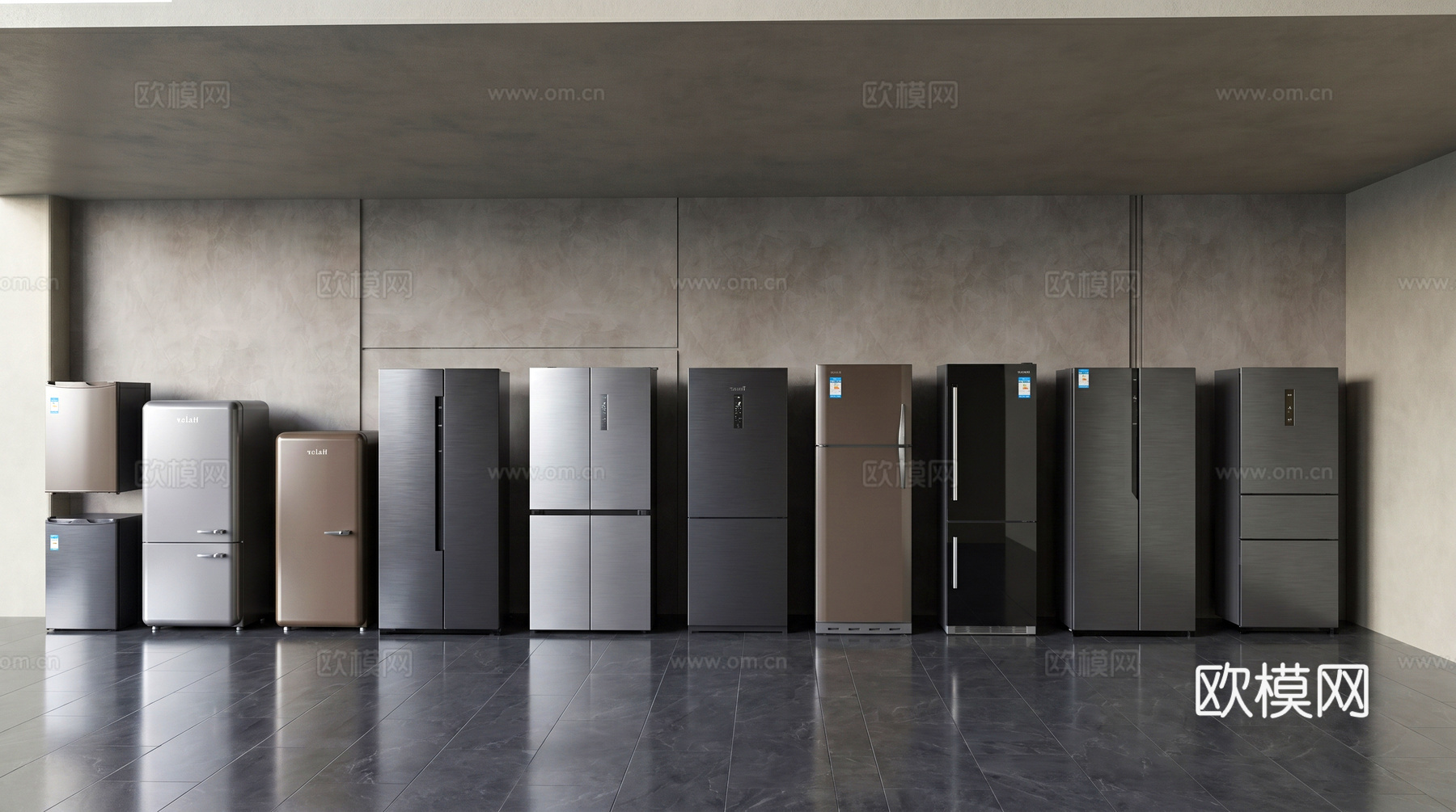 单门冰箱  双门冰箱su模型