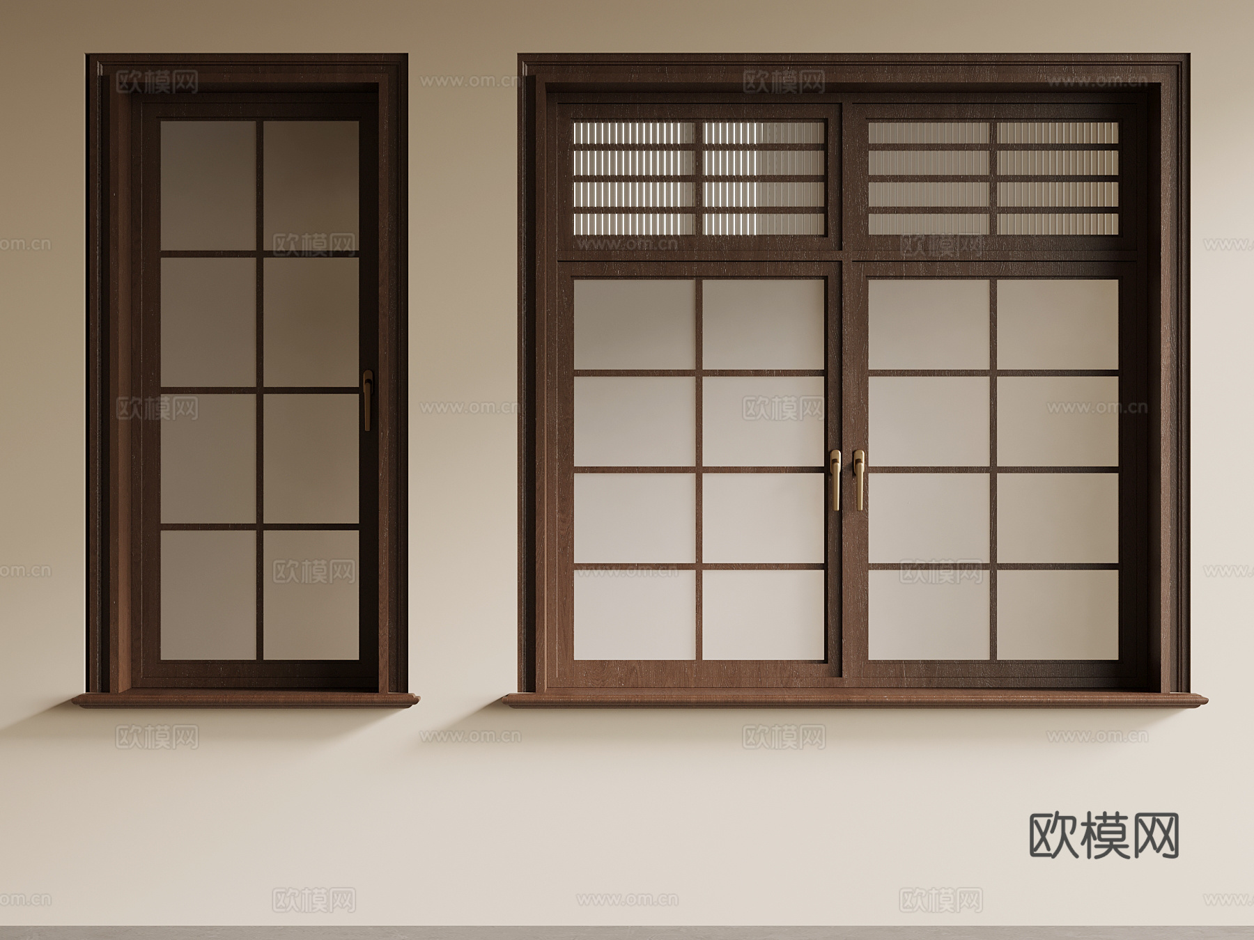 现代窗户 中古风窗户su模型