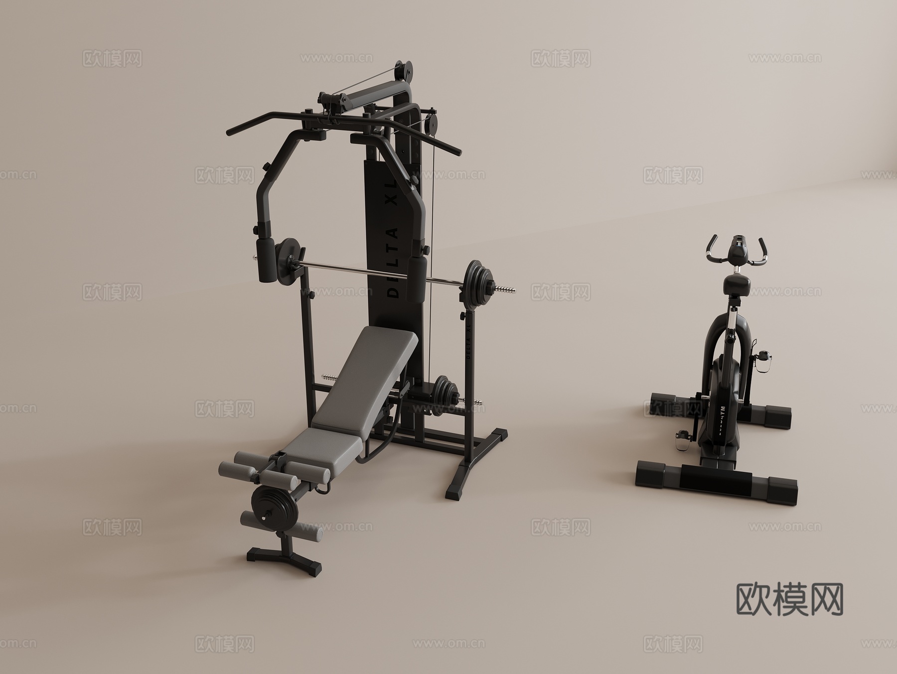 健身器材 运动器材su模型
