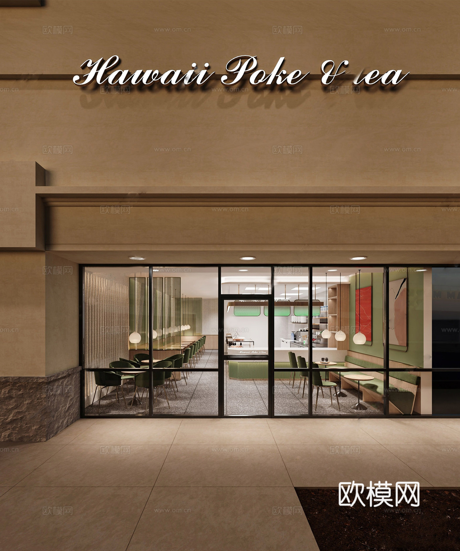 现代咖啡厅 咖啡厅门头su模型
