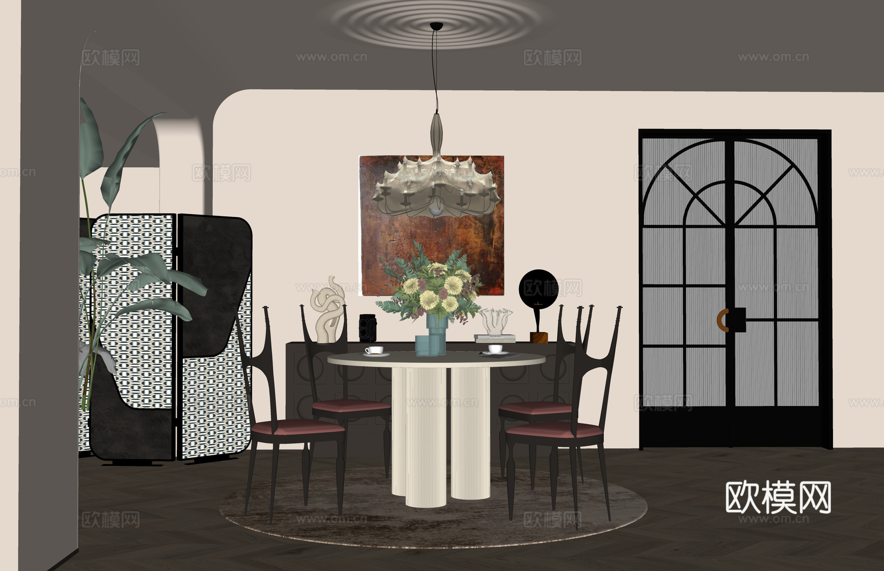 餐厅 家装 卧室 客餐厅su模型