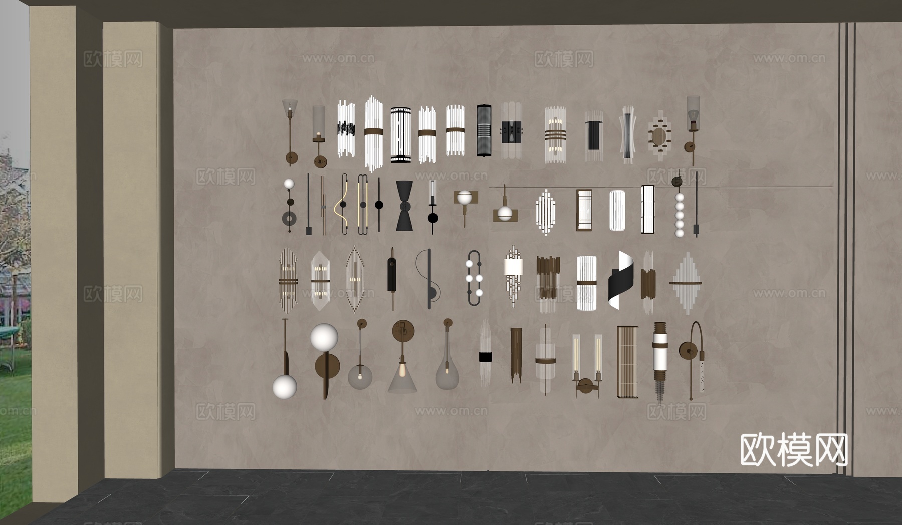 壁灯最全集合su模型