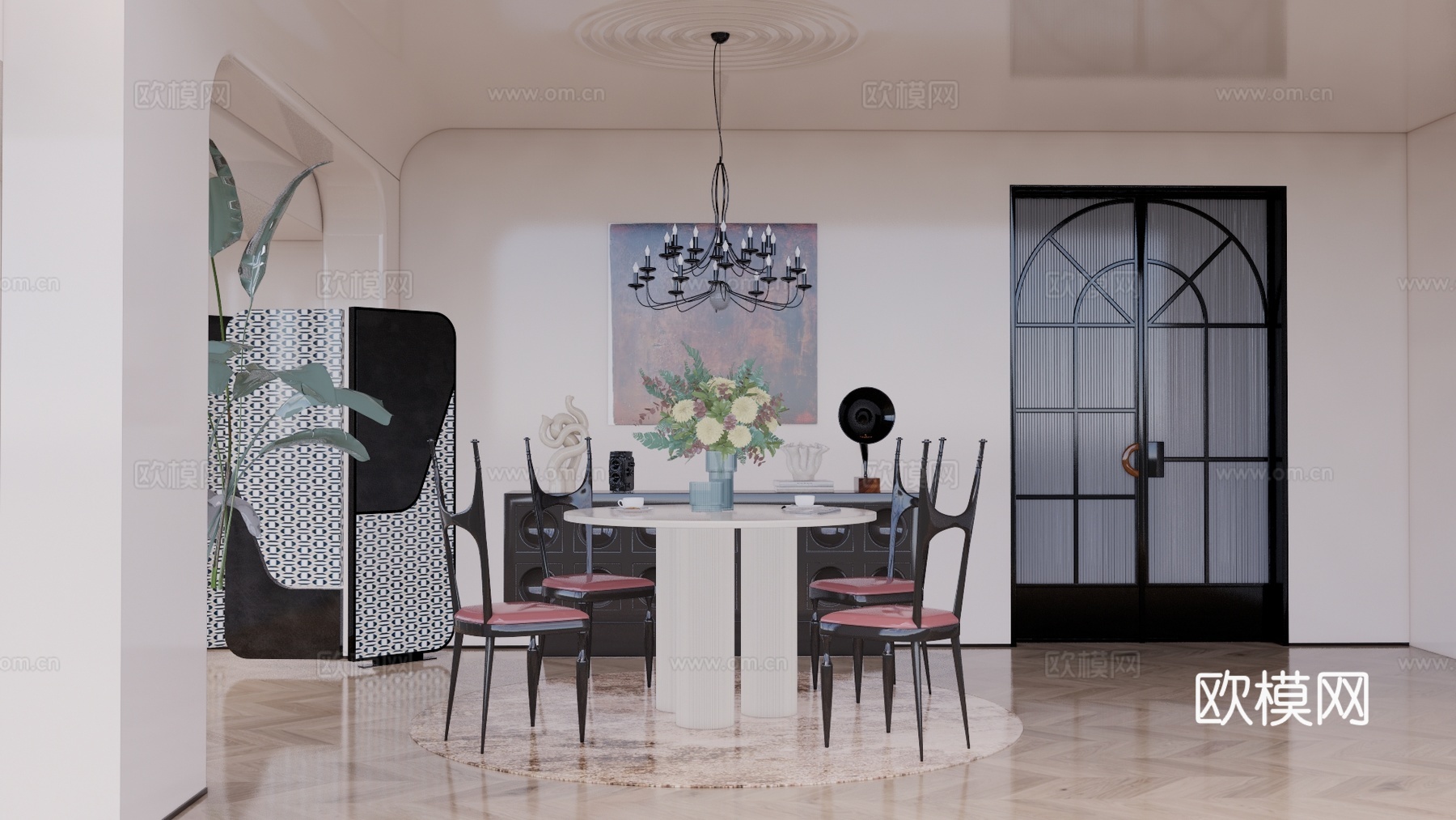 餐厅 家装 卧室 客餐厅su模型