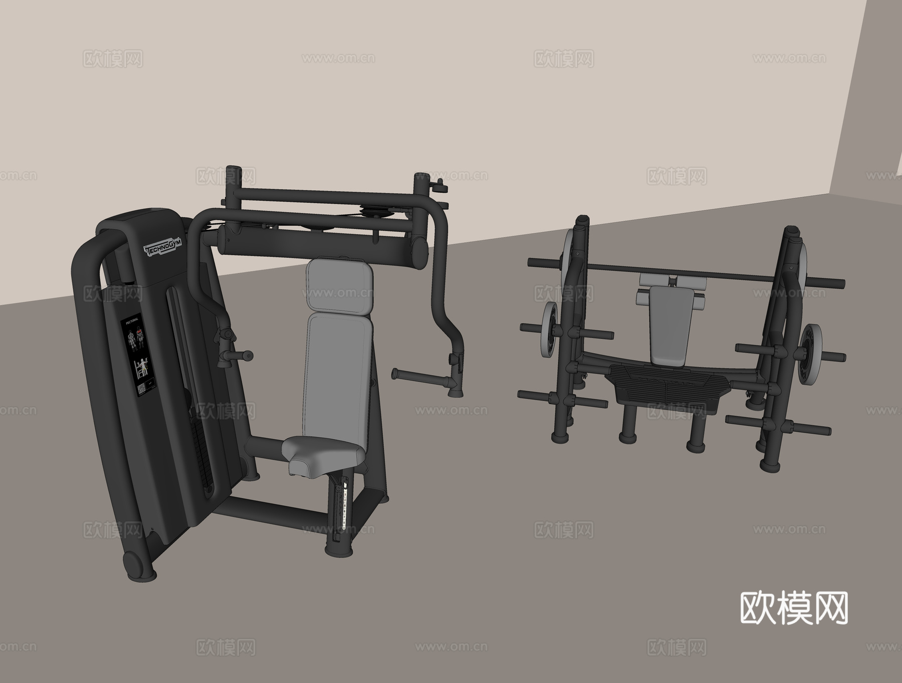 健身器材 运动器材su模型