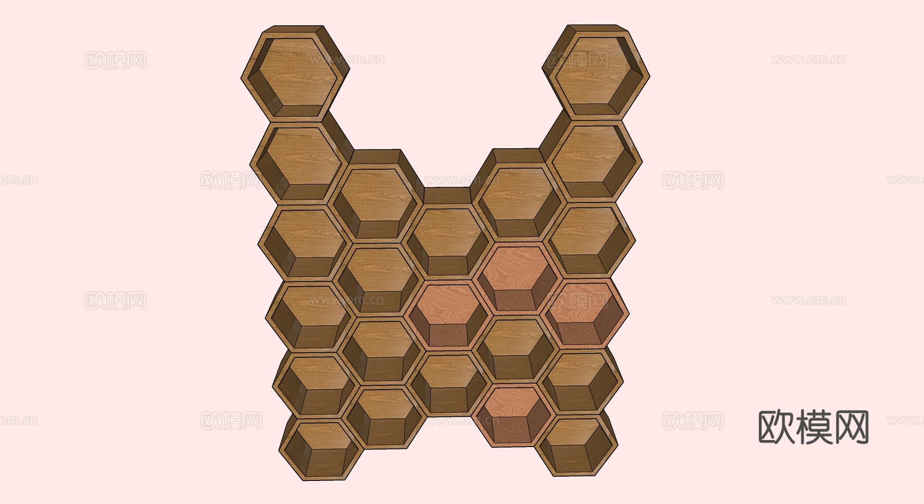 六边型柜多种组合免费su模型