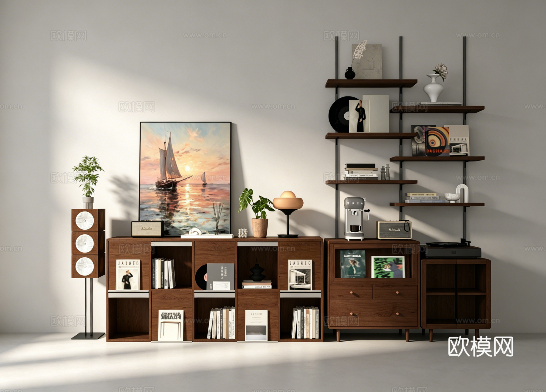 中古风装饰柜su模型