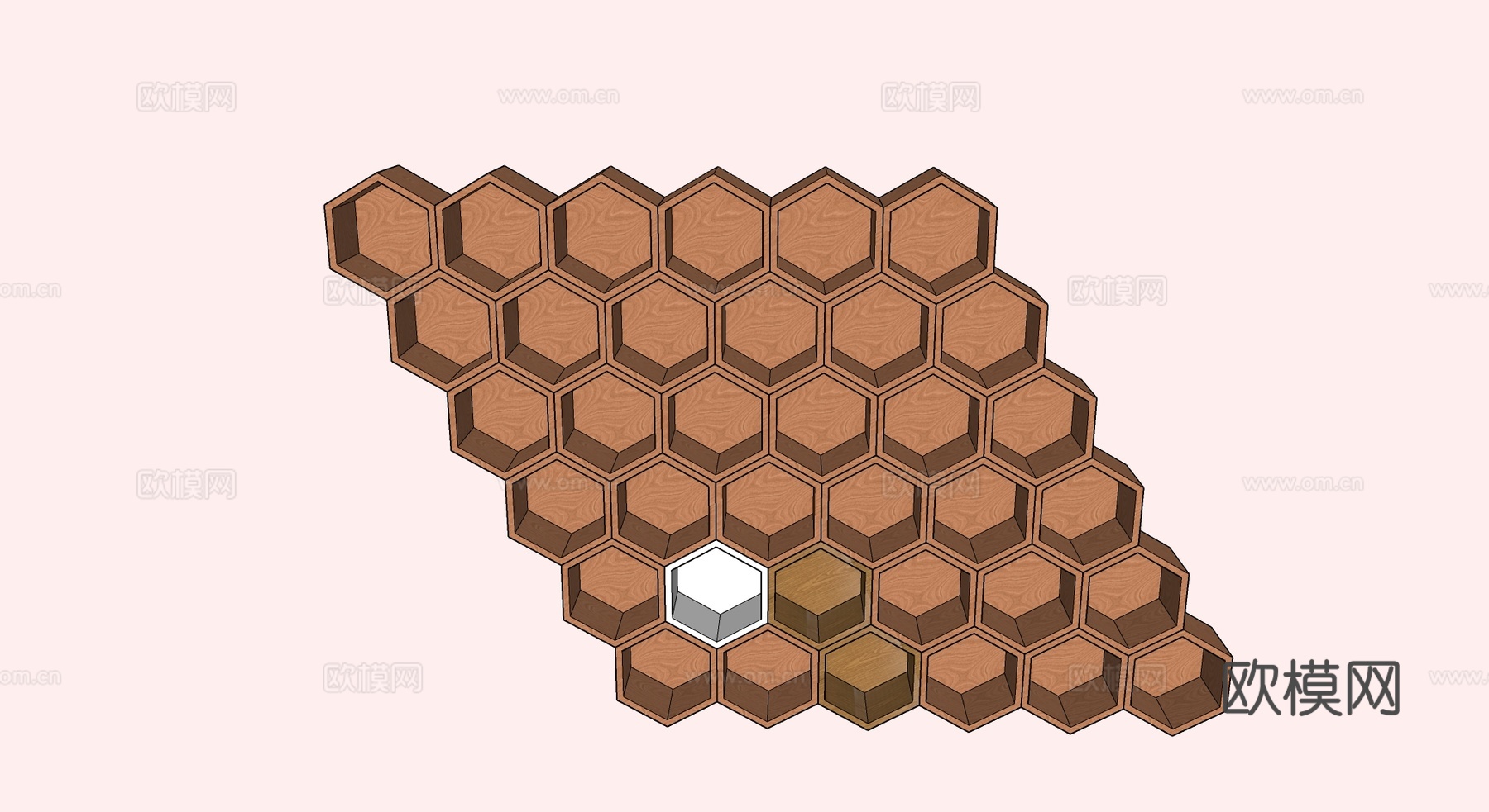 六边型柜多种组合免费su模型