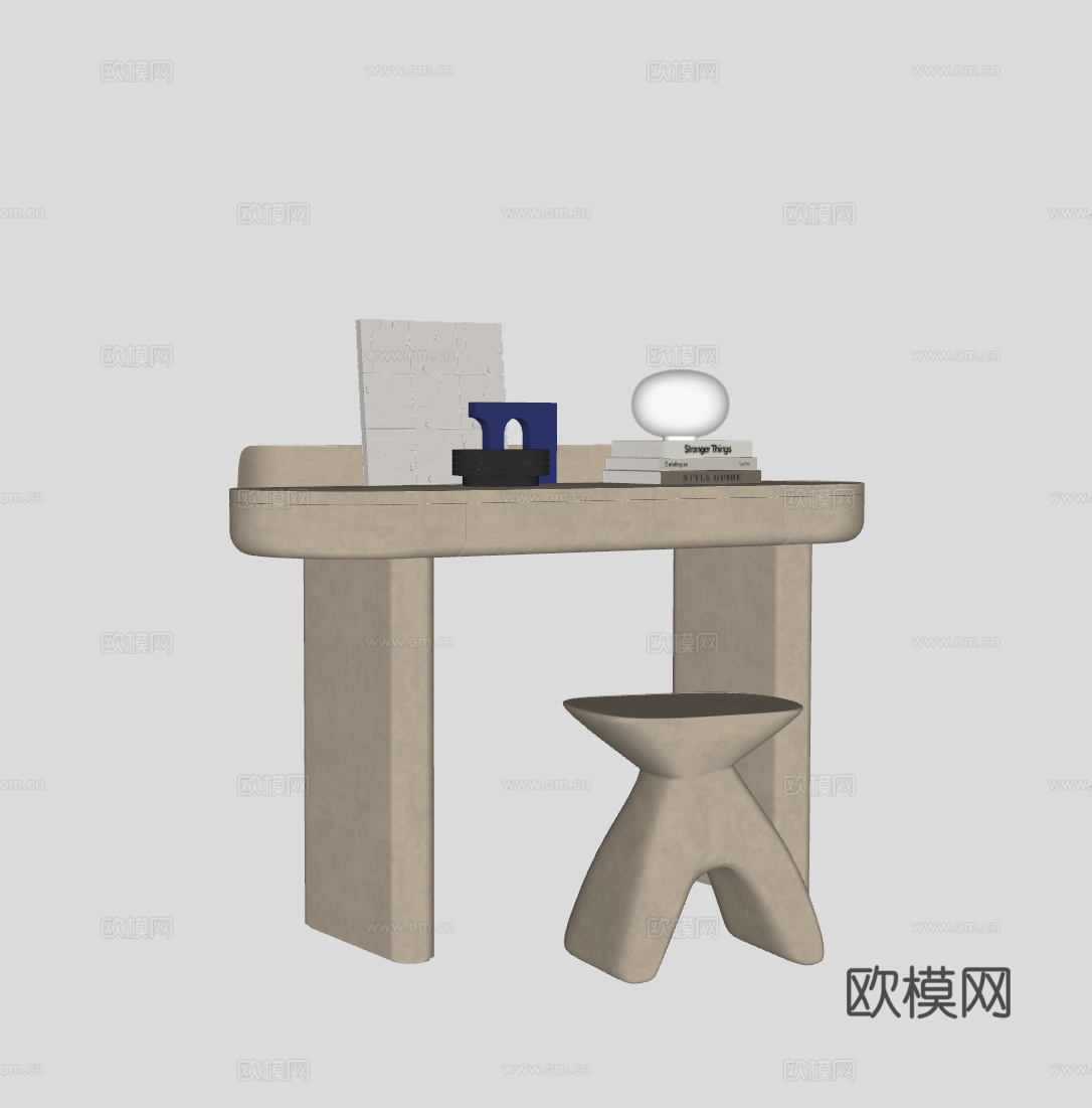 现代书桌su模型