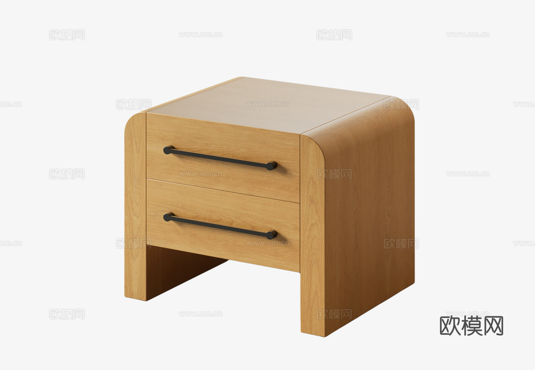 现代中古床头柜 现代床头柜 原木色床头柜3d模型