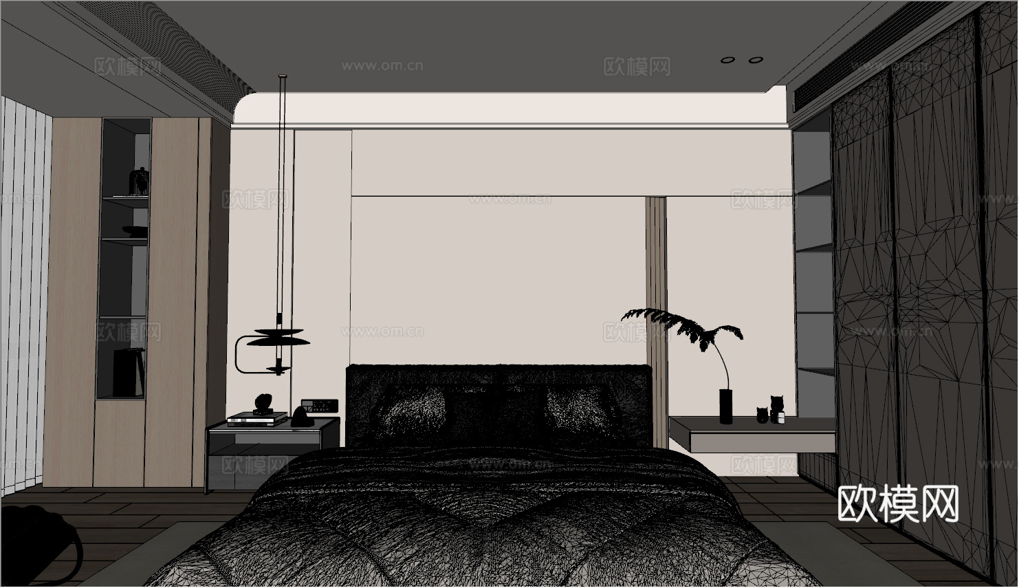 意式 家装 室内简约 轻奢风 格餐厅 客厅 卧室设计su模型