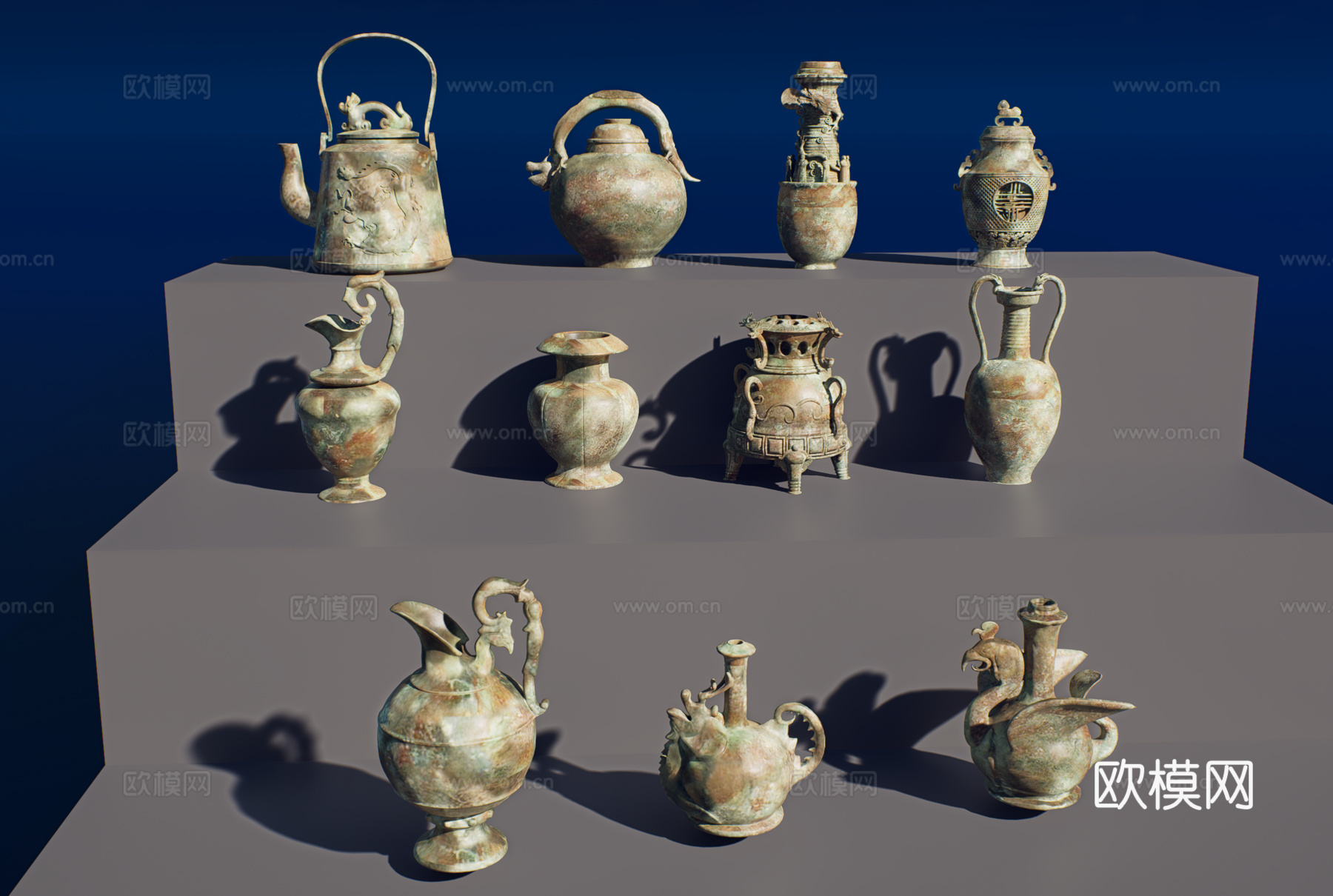 怀旧复古博物馆展示su模型