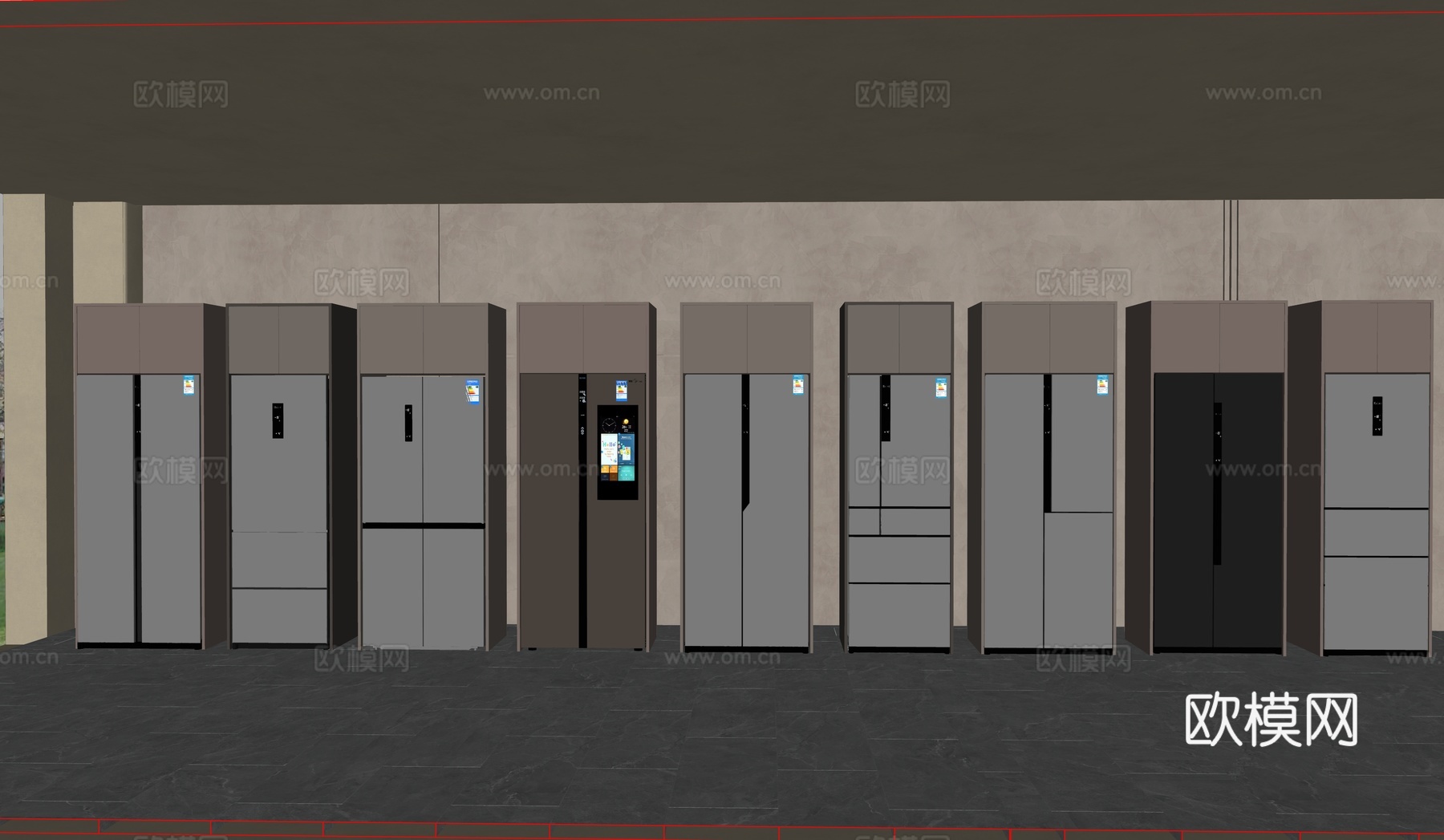 单门冰箱  双门冰箱su模型