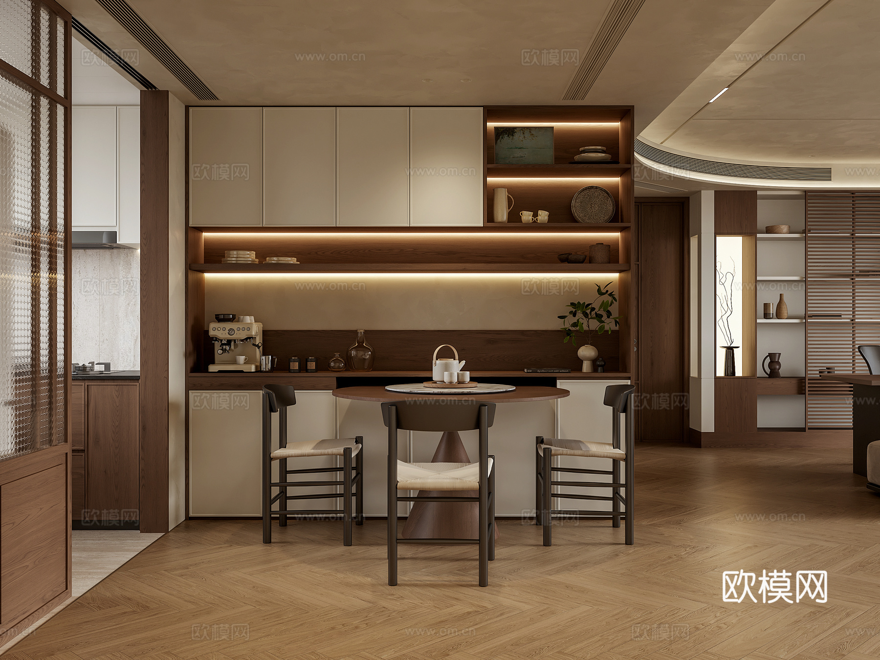 中古风客餐厅3d模型