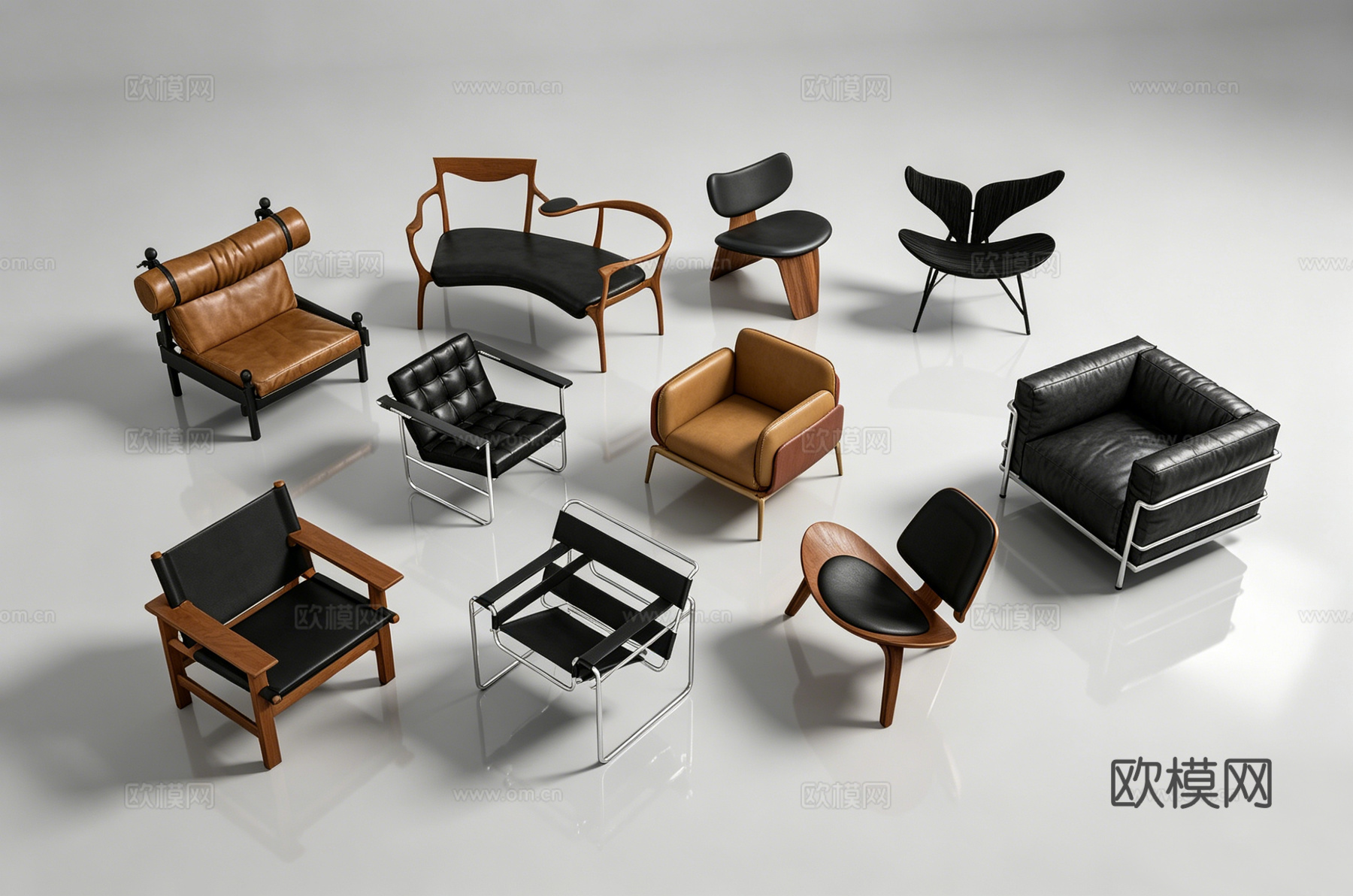 现代单椅休闲椅su模型