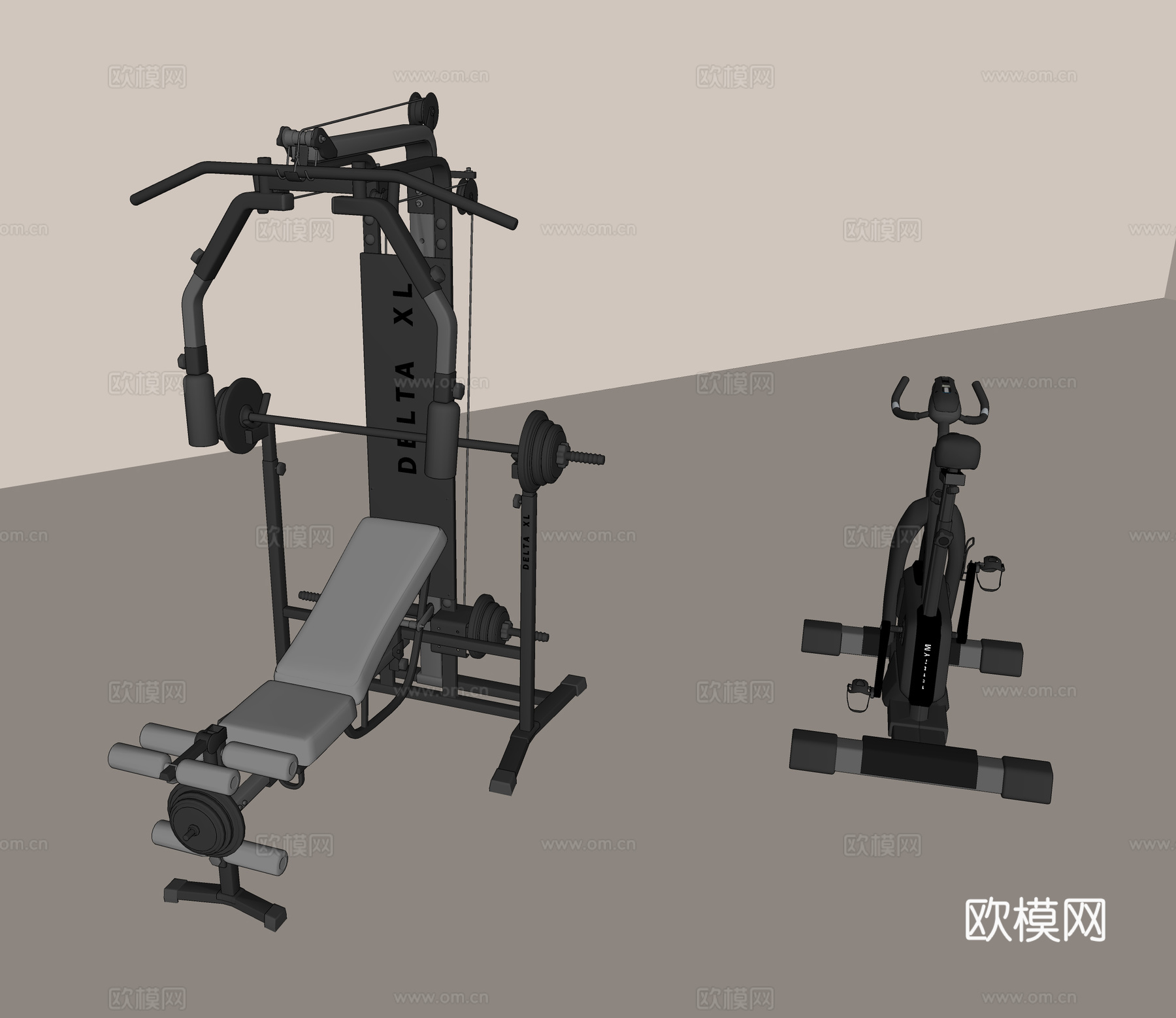健身器材 运动器材su模型