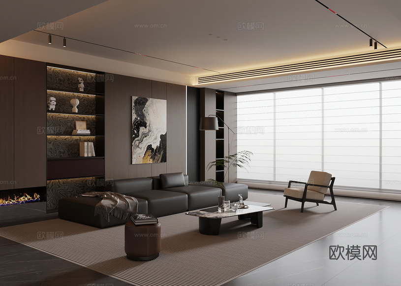 意式客厅3d模型下载_ID16558681_3dmax免费模型-欧模网