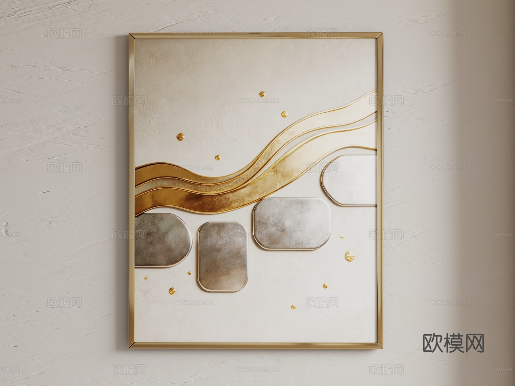 现代轻奢风墙饰 轻奢风装饰画 装饰挂件 装饰挂画 立体墙饰挂su模型