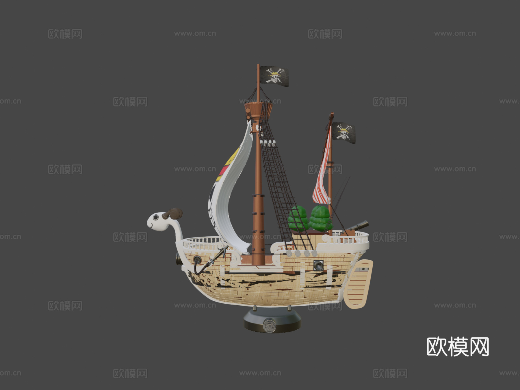 海贼王黄金梅丽号3D可打印su模型