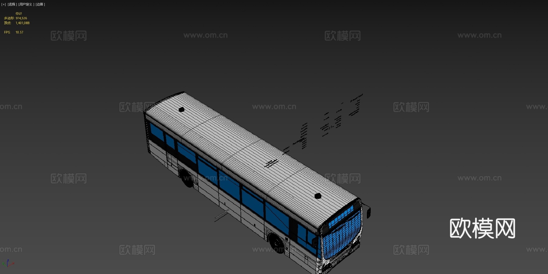 公交巴士双服务门变体su模型