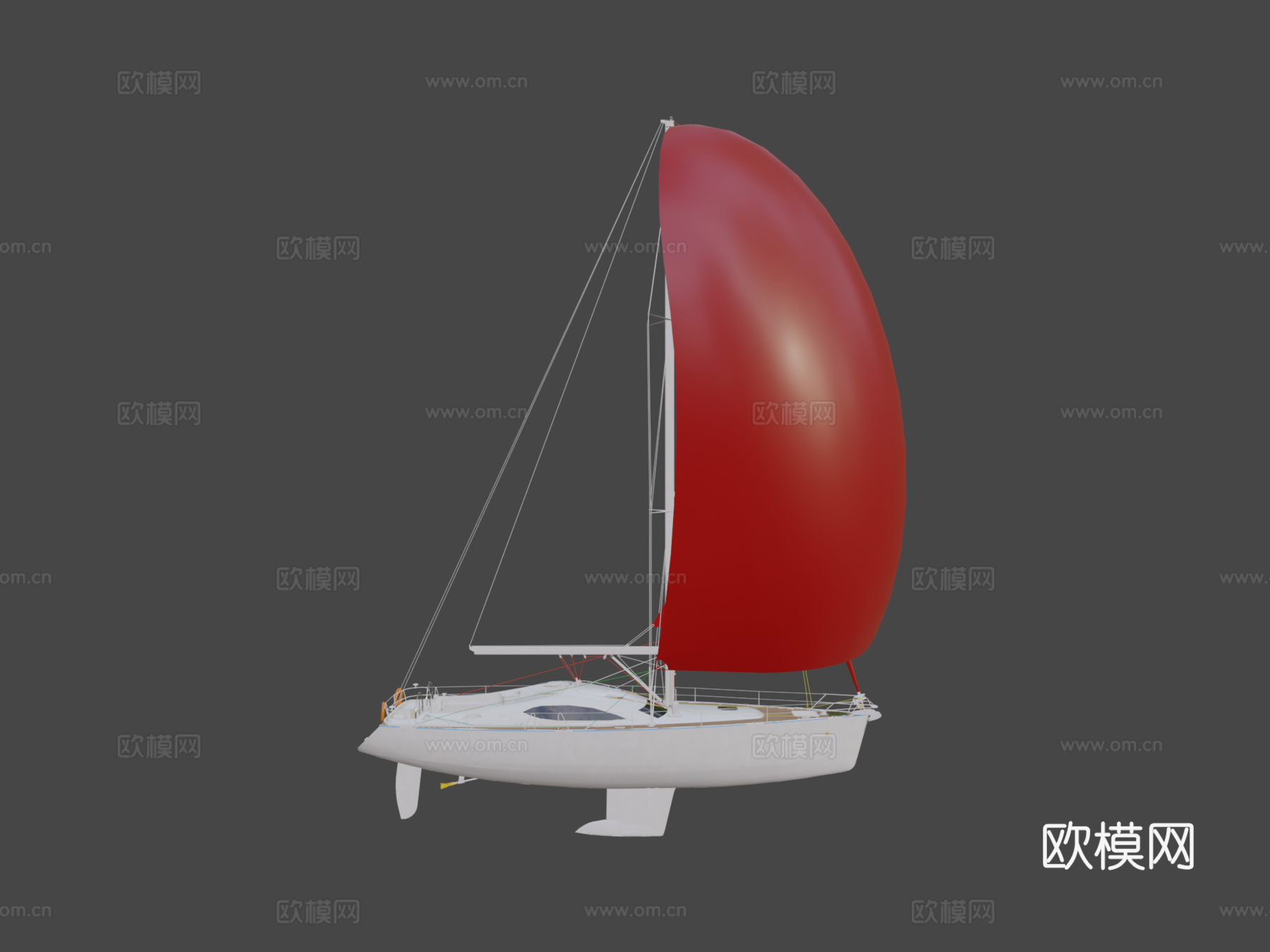 游艇帆船帆船su模型