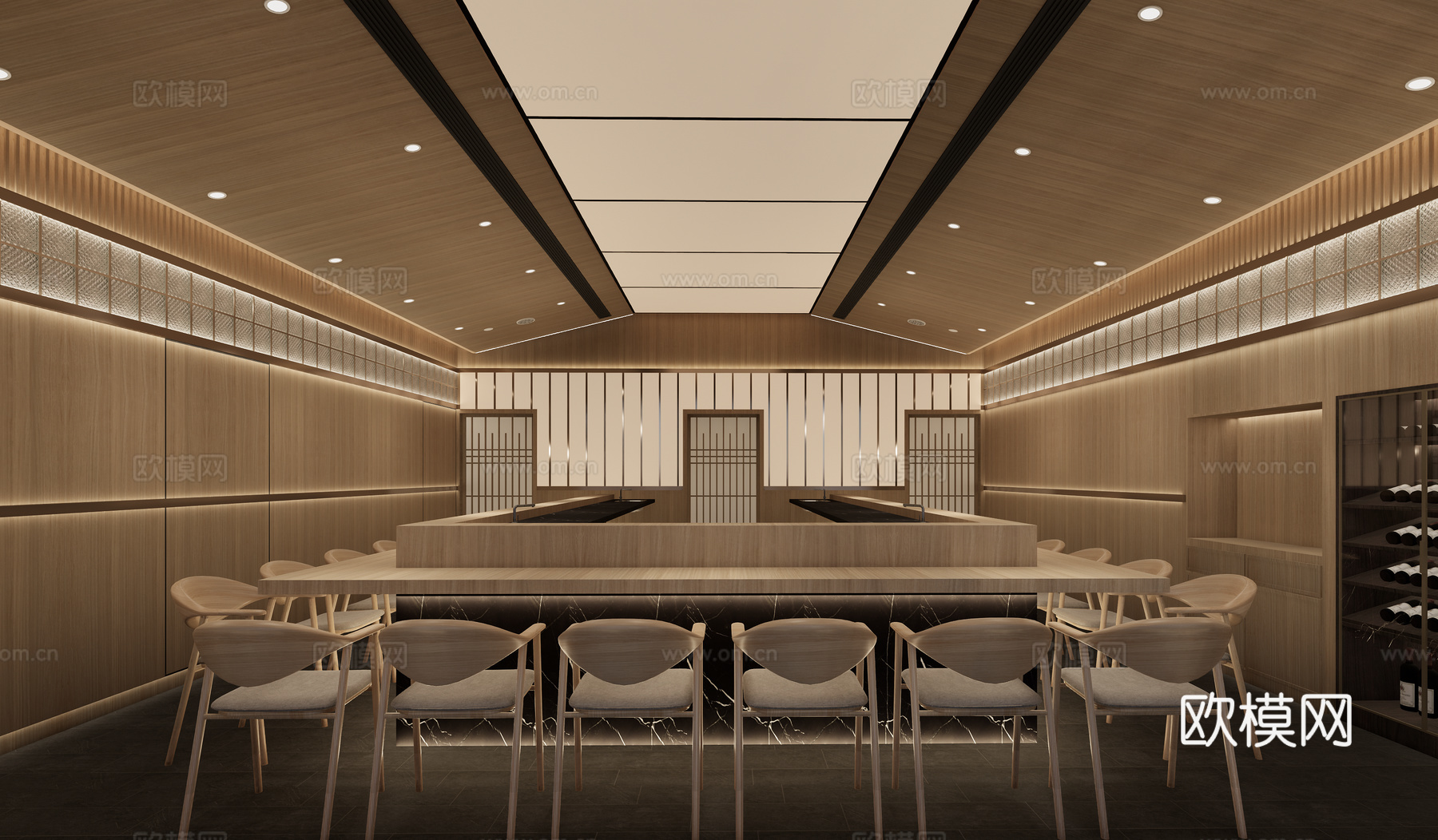 日式日料店su模型