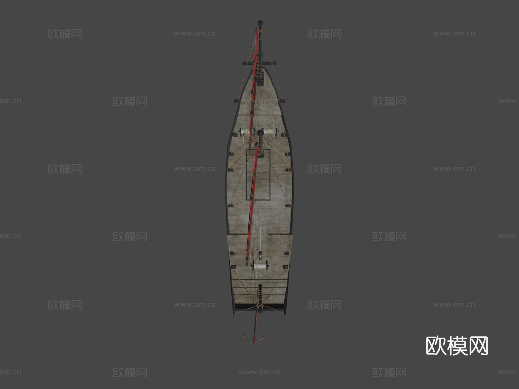 中国帆船su模型