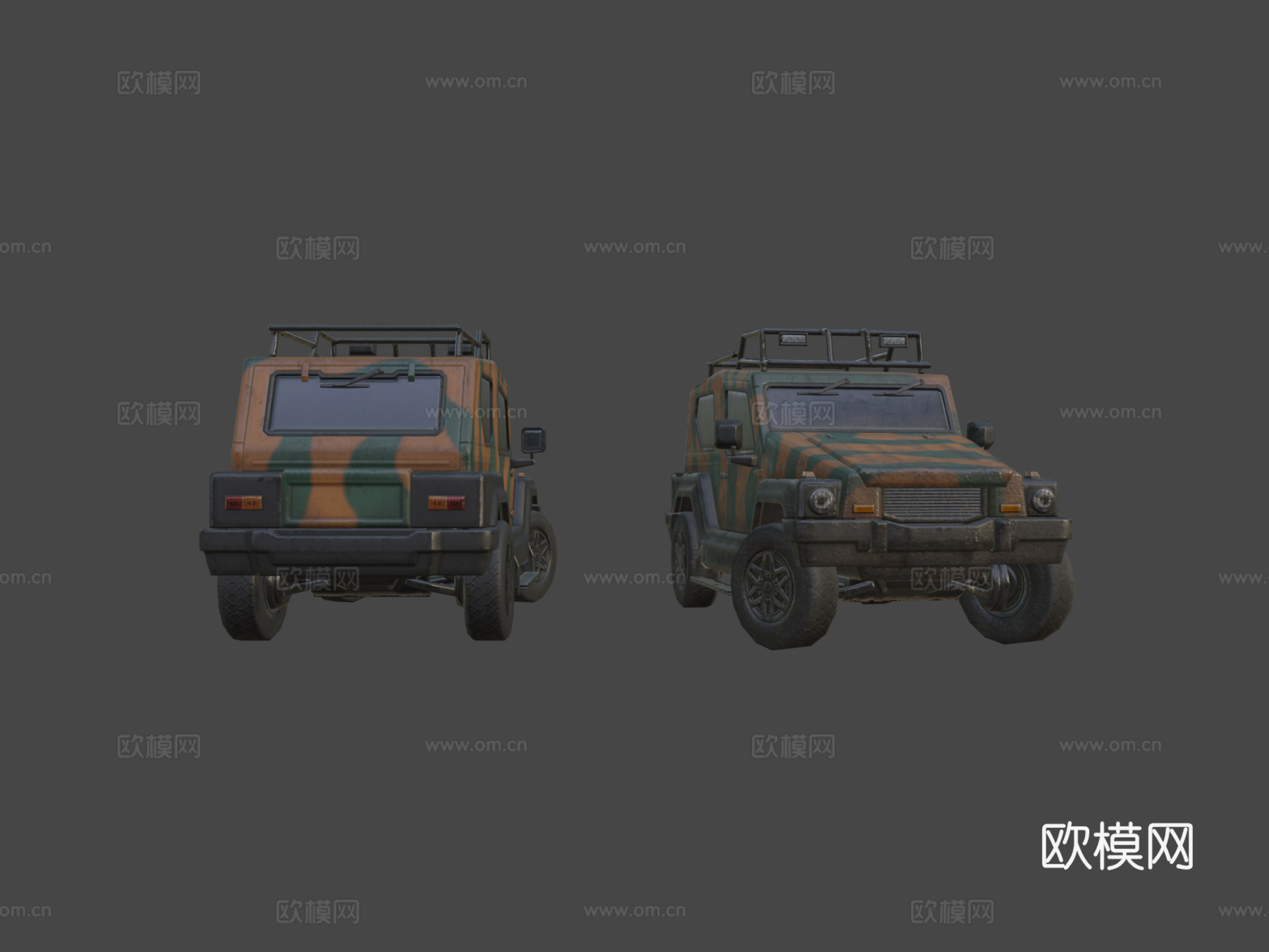 泽特吉普双门巴西迷彩3d模型