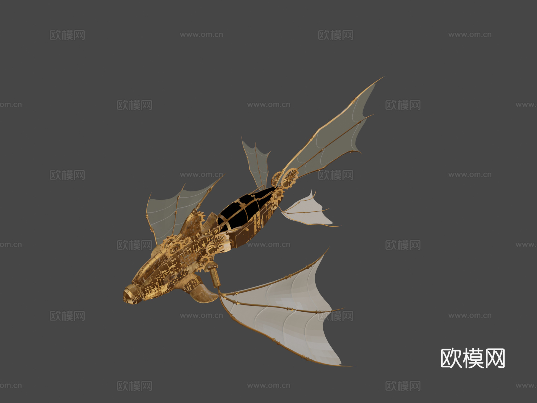 蒸汽朋克飞机Blender文件su模型