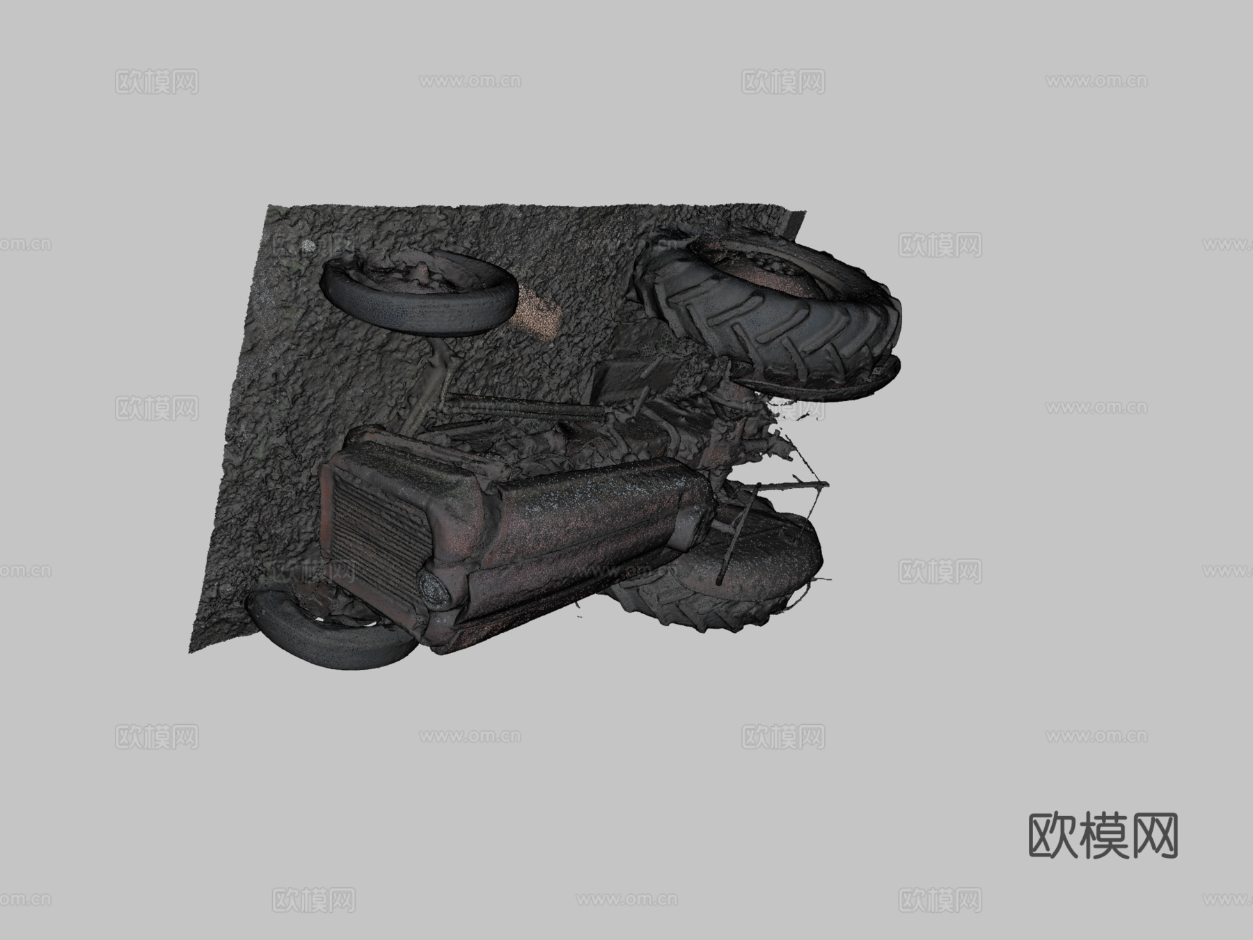 拖拉机原始扫描su模型