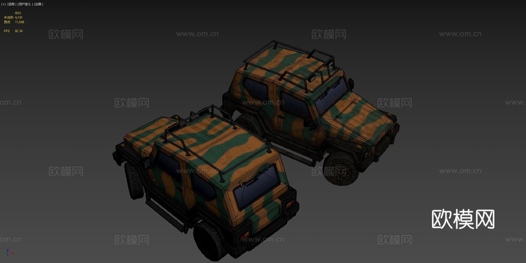 泽特吉普双门巴西迷彩3d模型