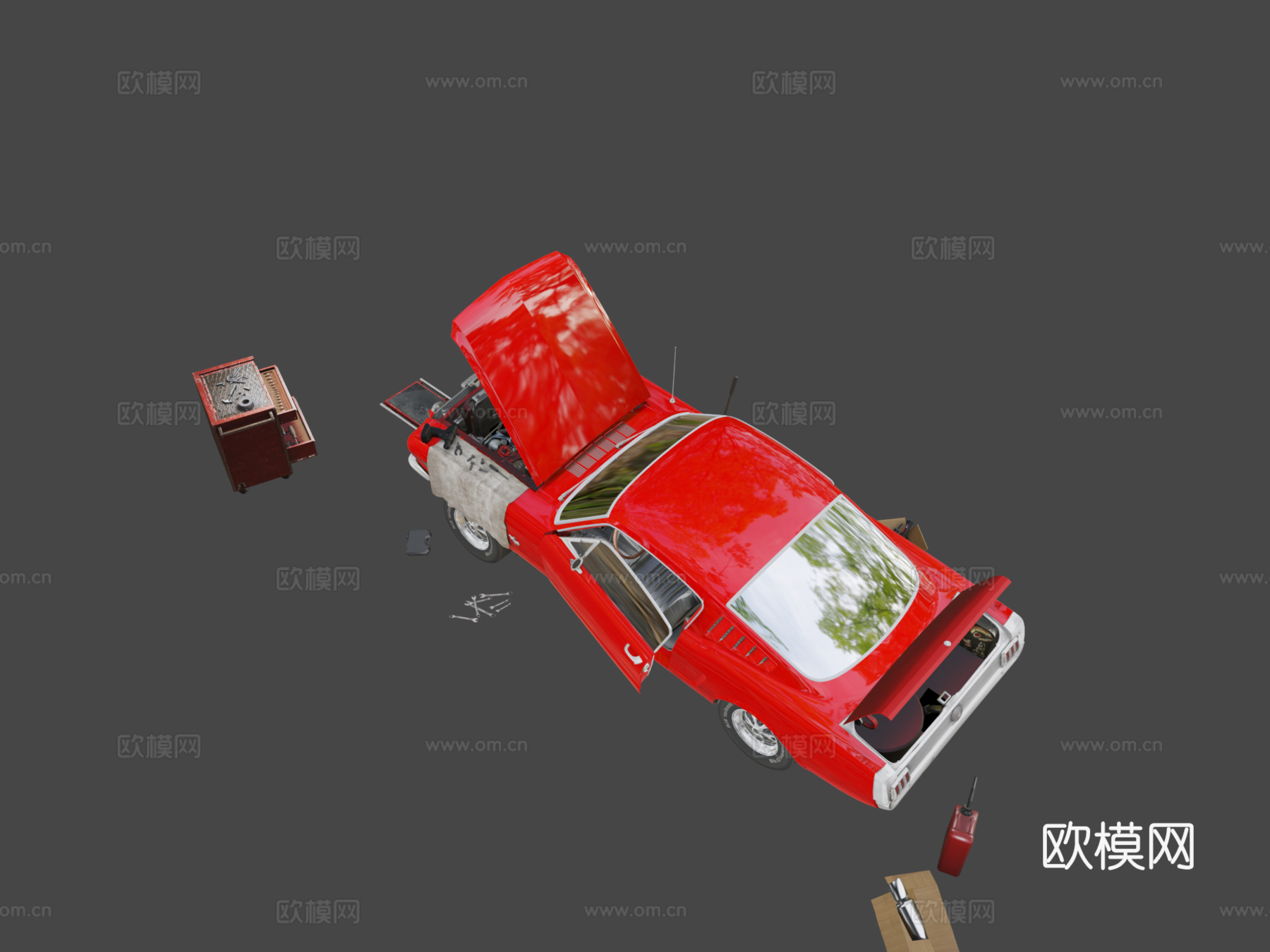 谢尔比GT500 1967年维修场景su模型