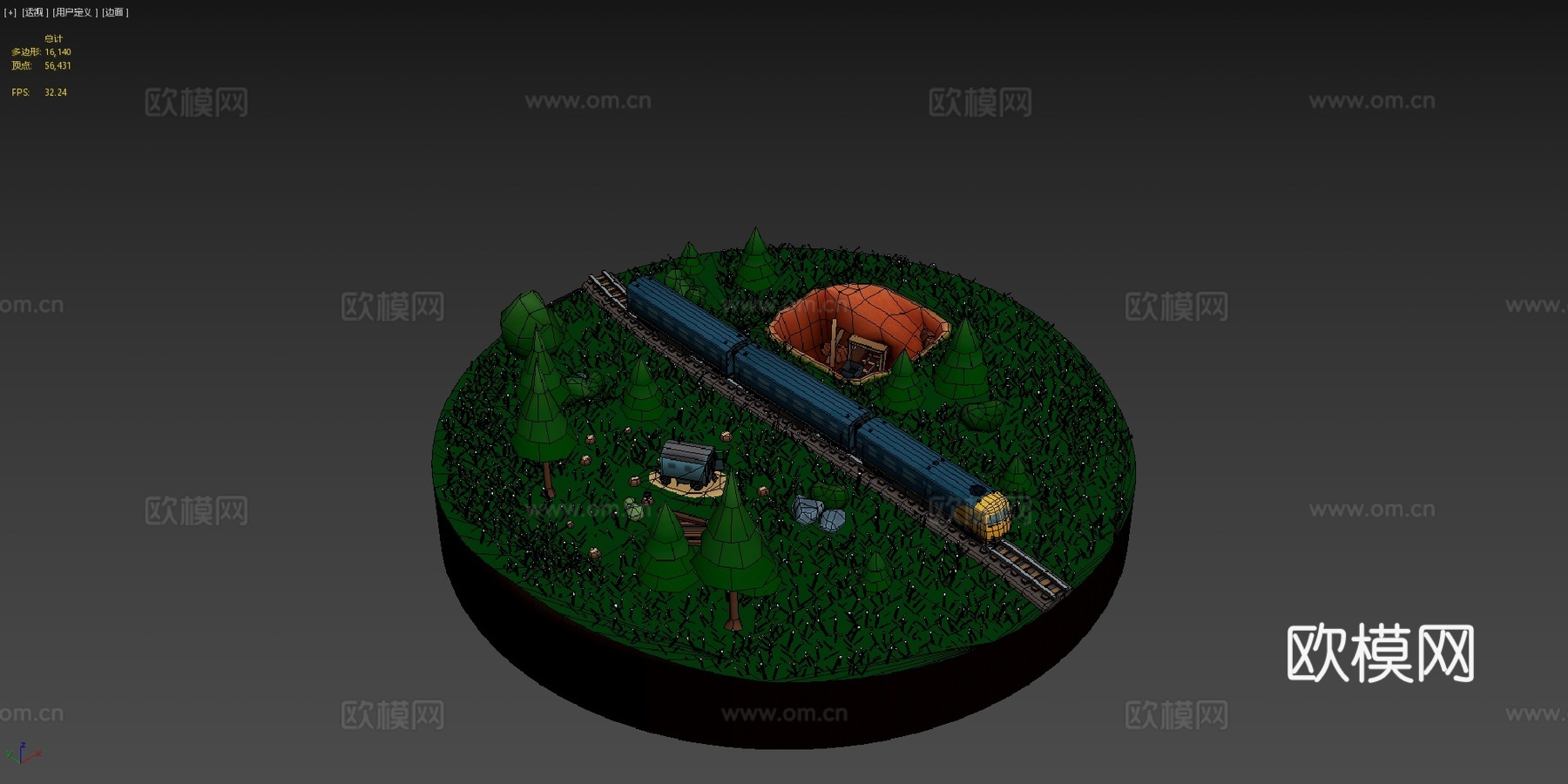 铁路蓝普尔曼的艺术su模型