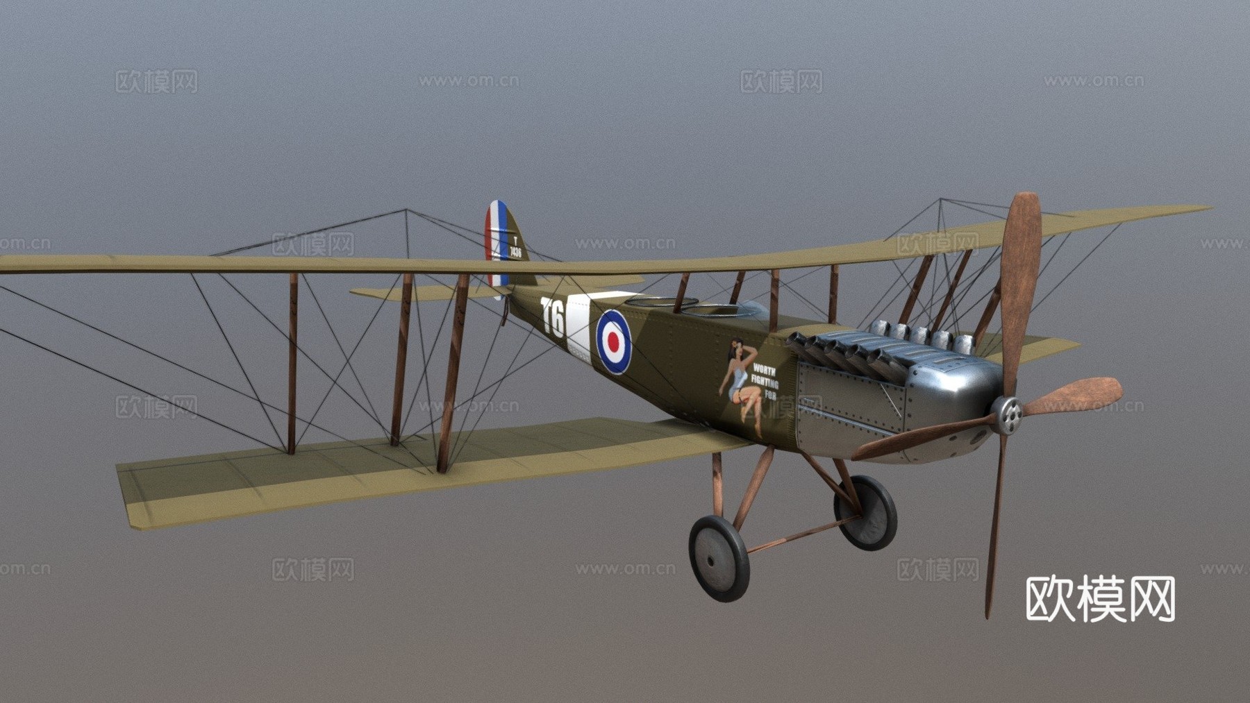 双翼飞机天堂麻烦资产伊卡洛斯13d模型