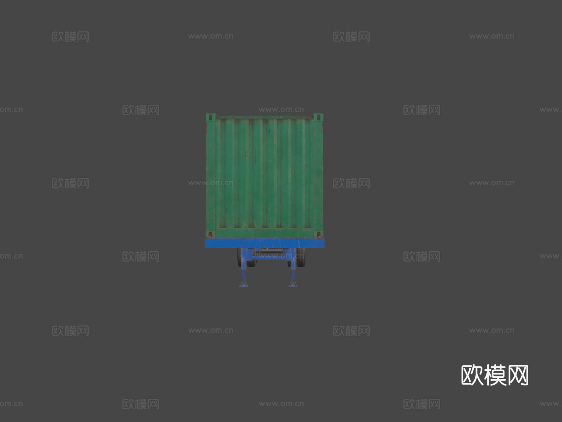 集装箱拖车低多边形su模型