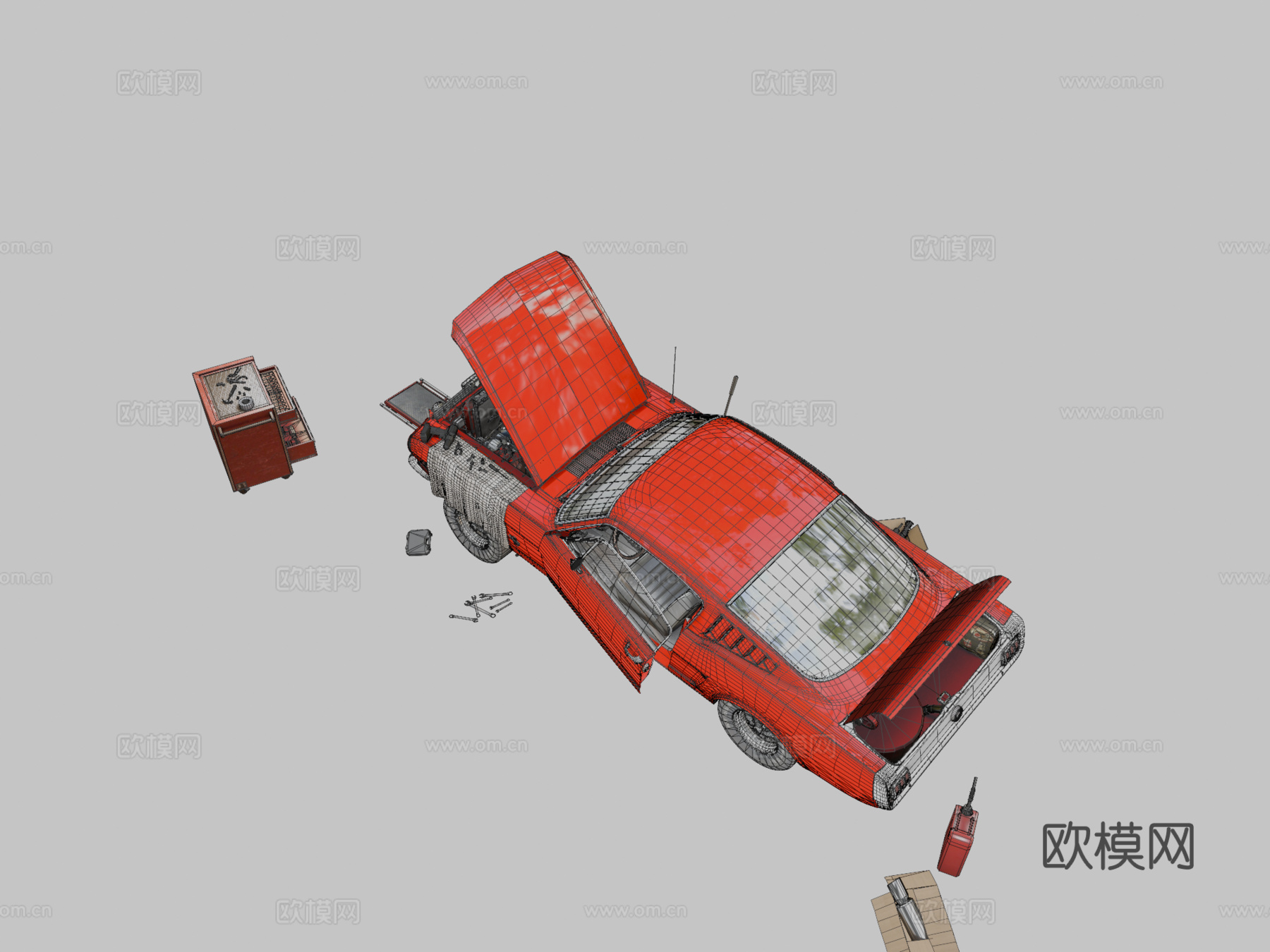 谢尔比GT500 1967年维修场景su模型