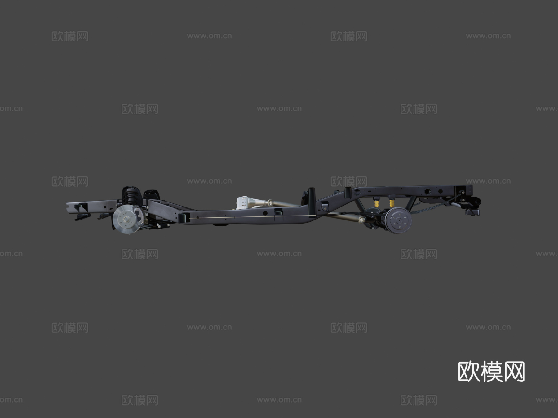 皮卡车底盘四轮驱动独立前悬挂su模型