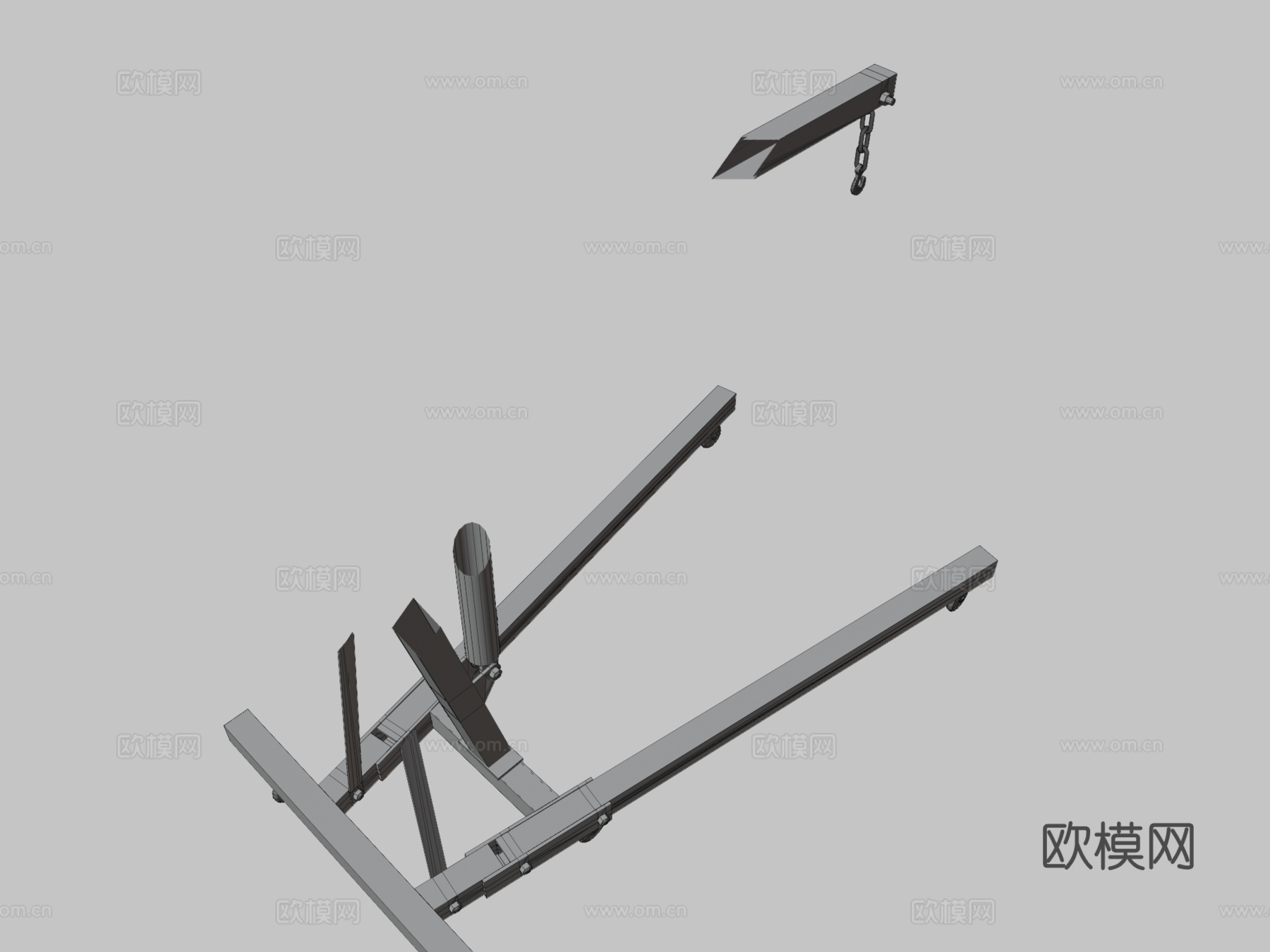 发动机吊机 发动机起重机su模型