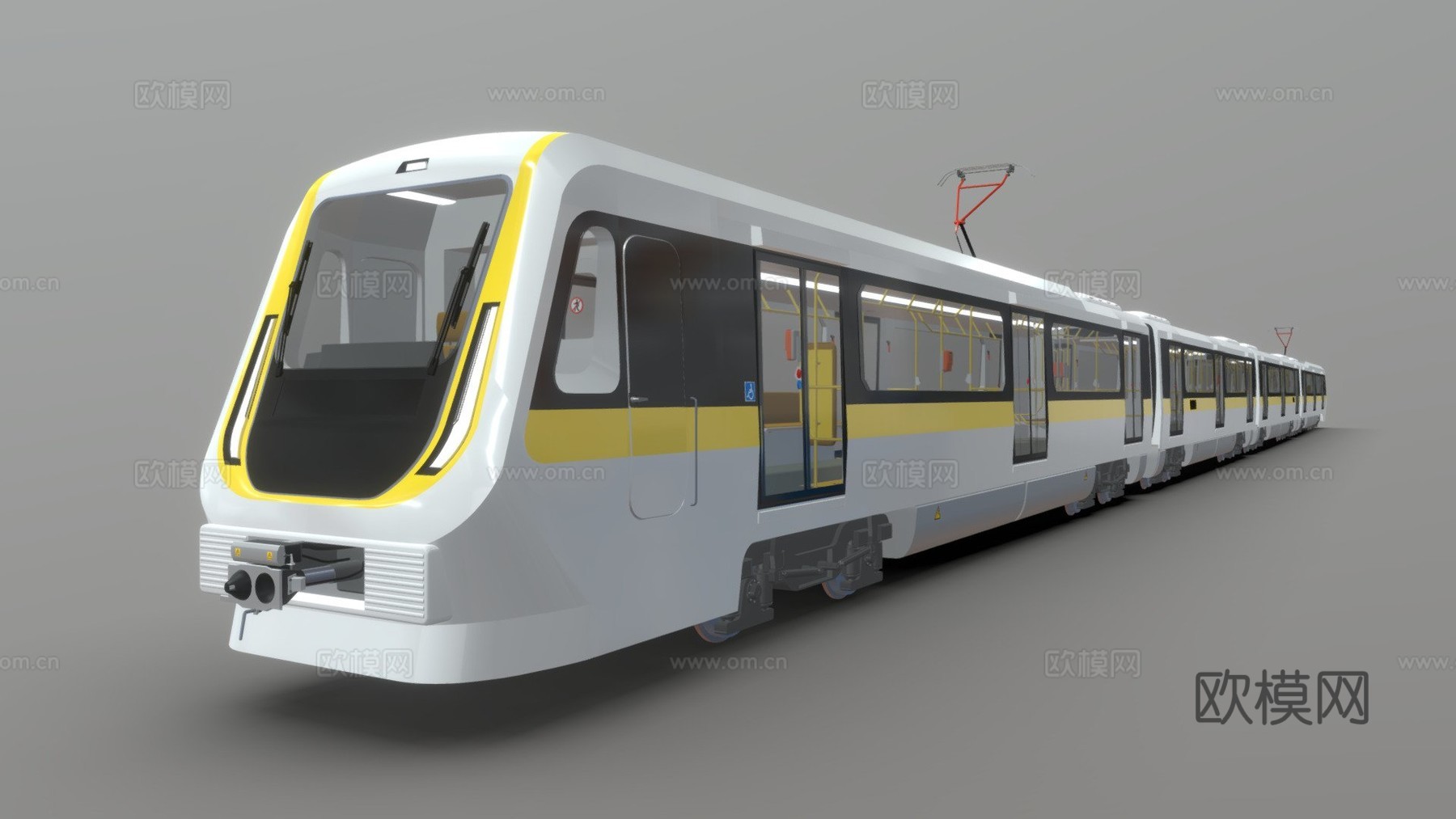 EMU列车完整内饰高多边形su模型