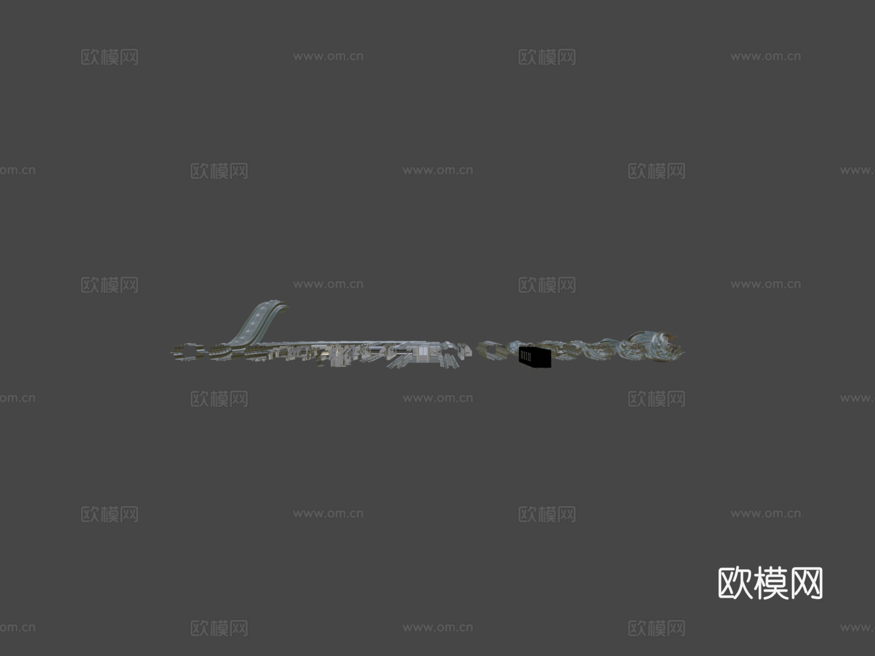 车站和单轨铁路进行中6su模型