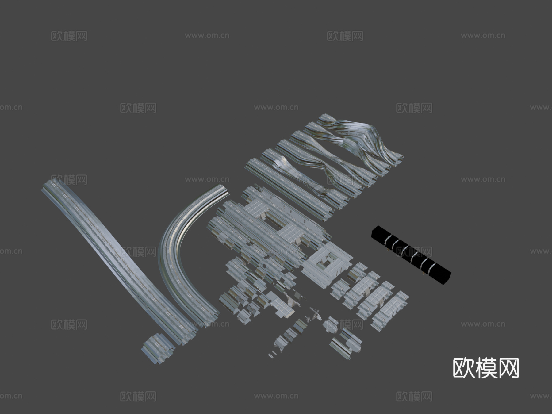 车站和单轨铁路进行中6su模型