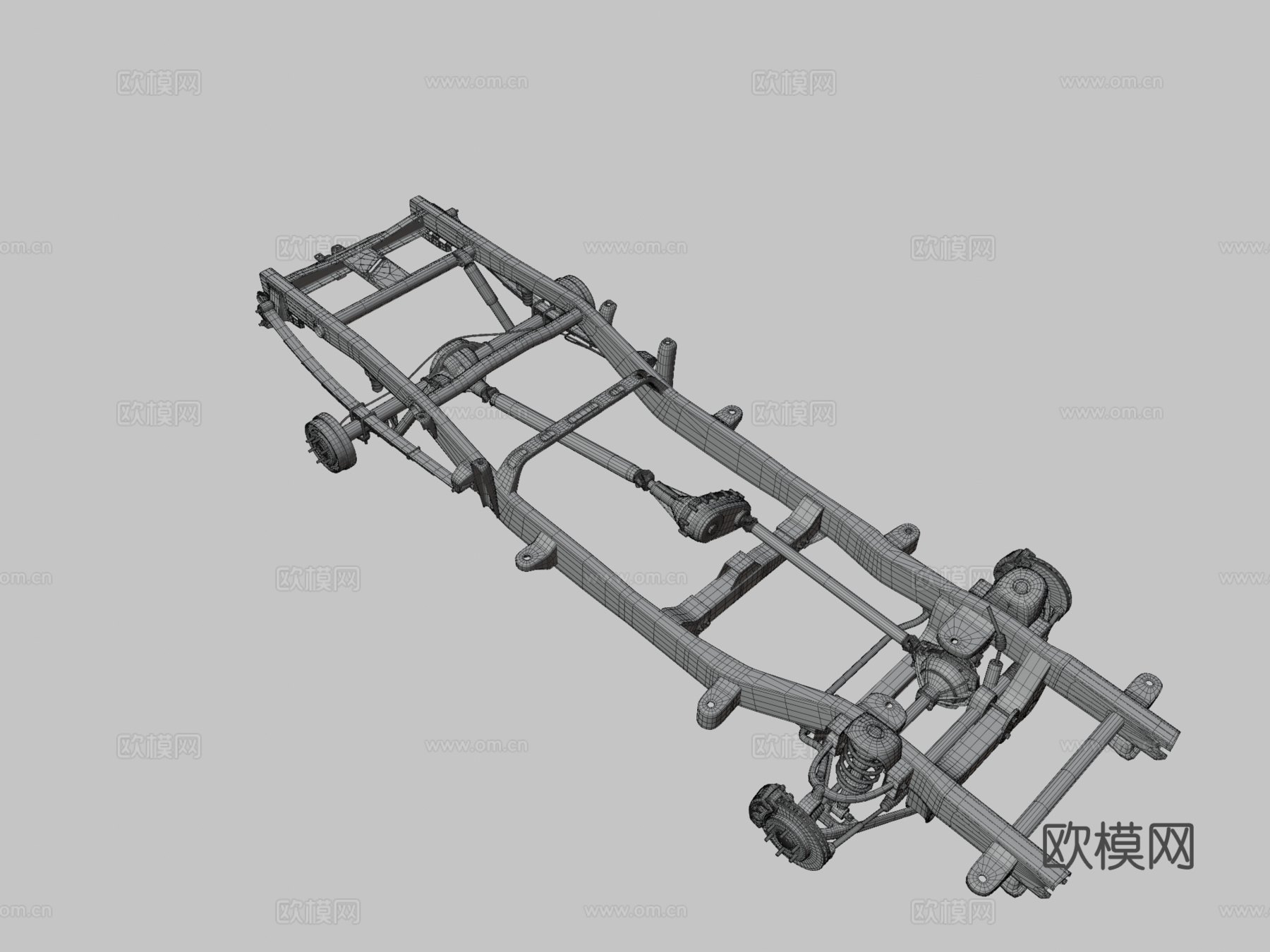 皮卡车底盘四轮驱动独立前悬挂su模型