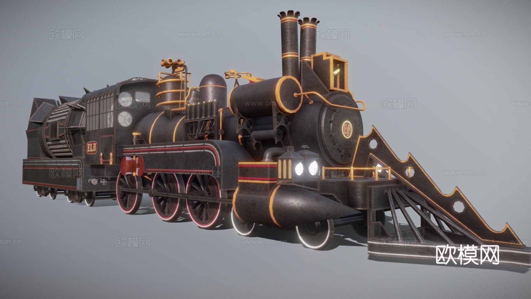 回到未来 火车 蒸汽机车su模型