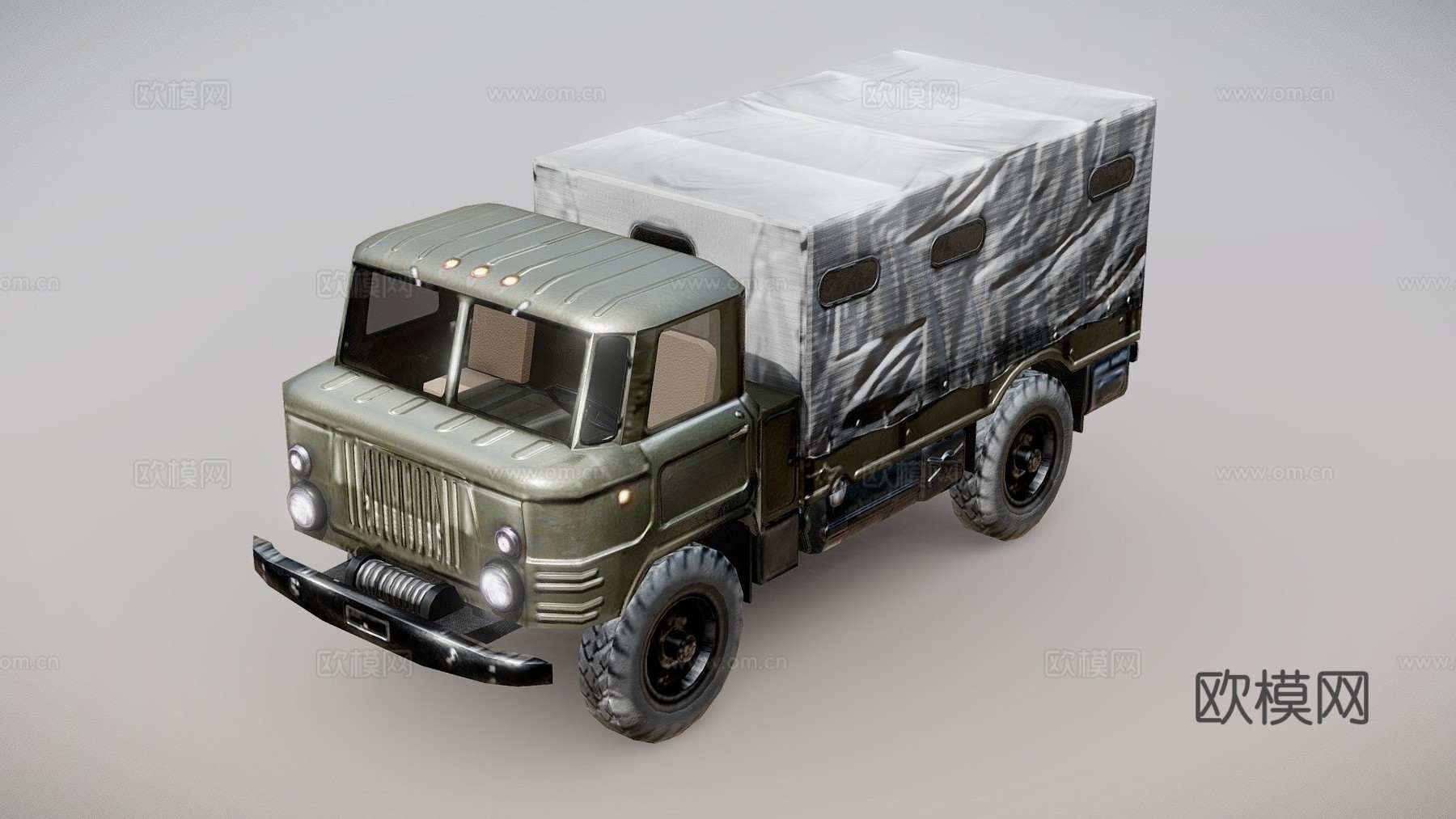 GAZ66越野卡车3d模型