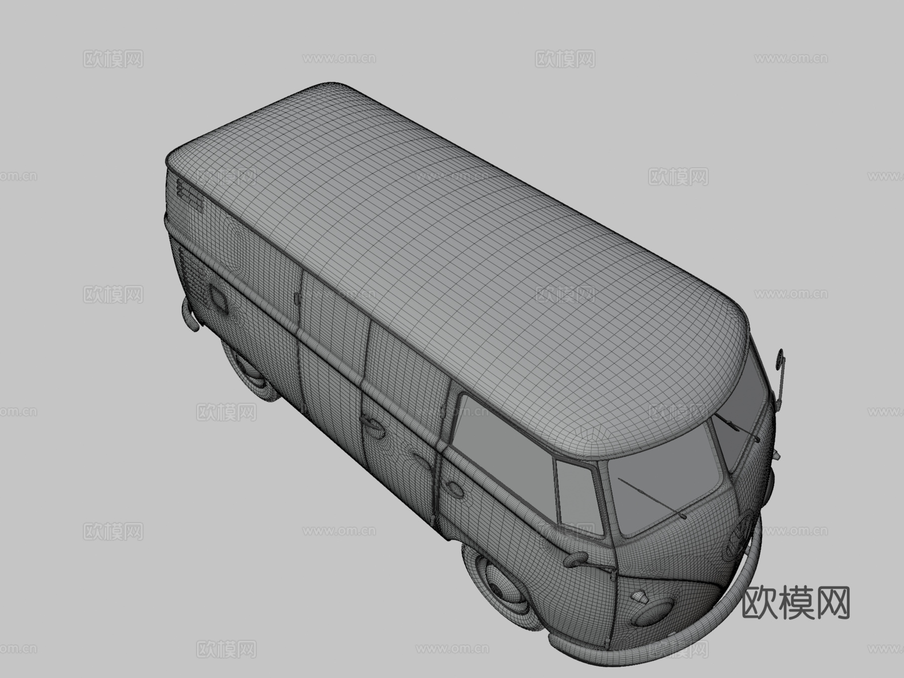 大众运输车T1厢式货车su模型