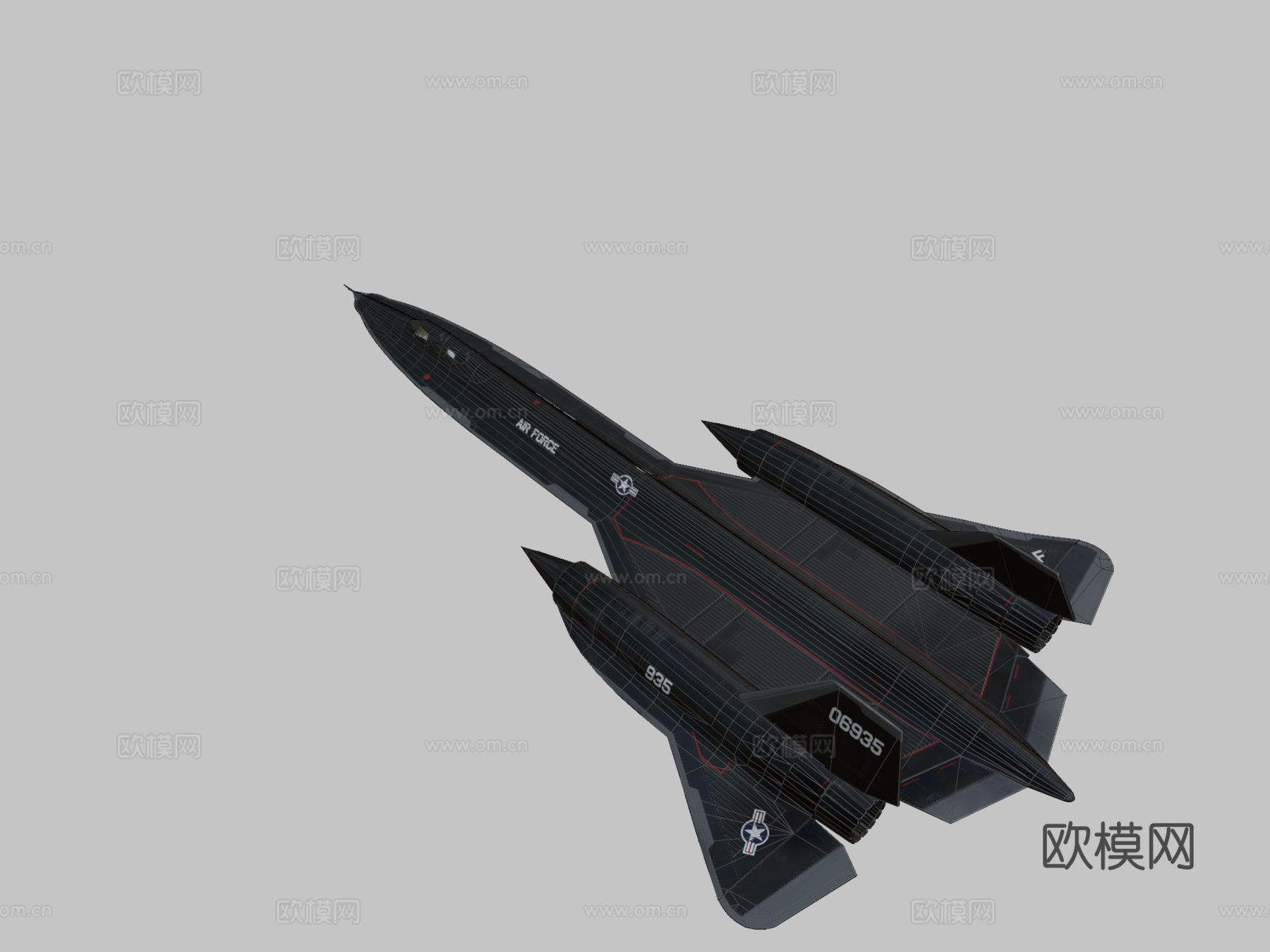 YF12A黑鸟喷气式战斗机3d模型